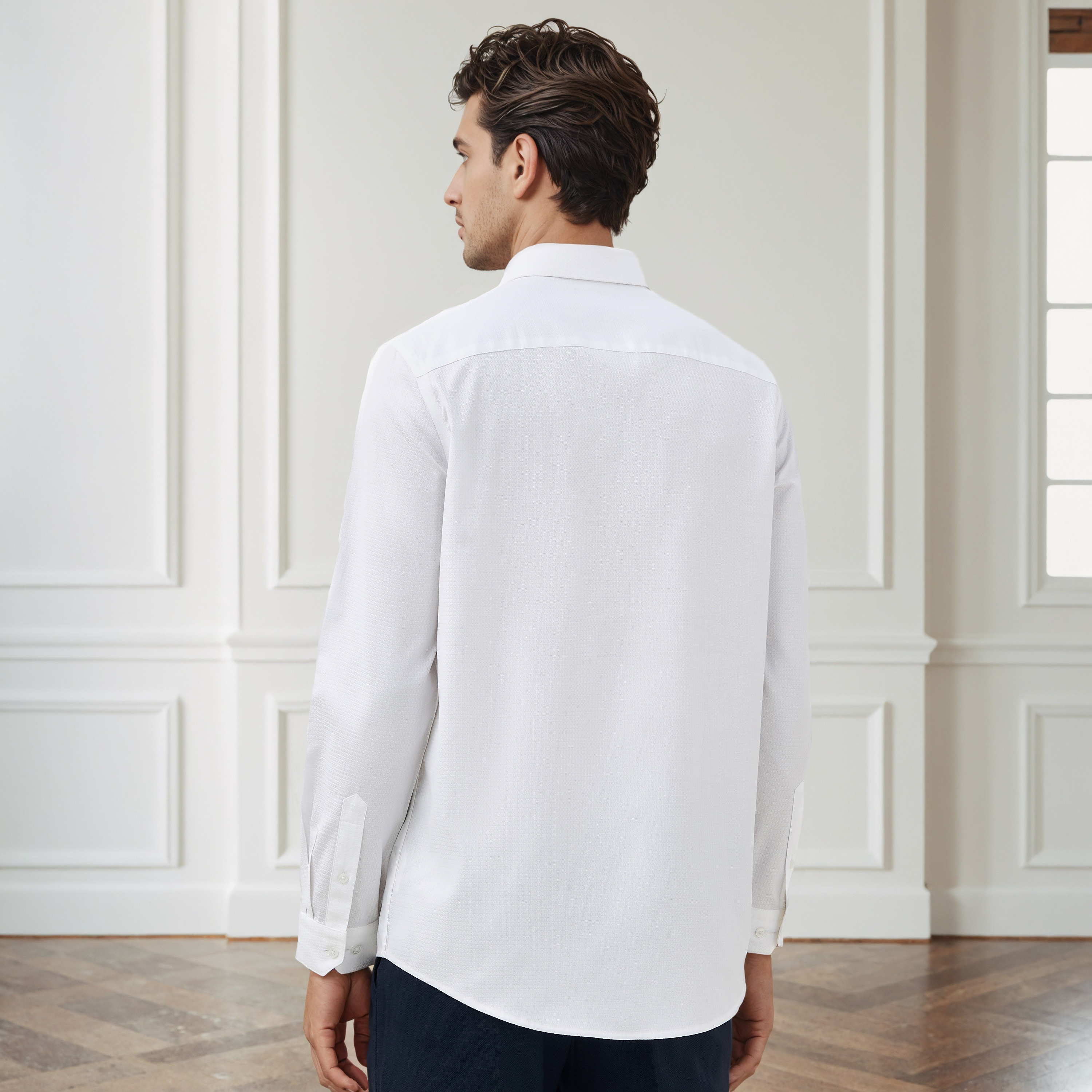 قميص دوبي بقصة عادية وياقة-men-clothing-shirts-image-4