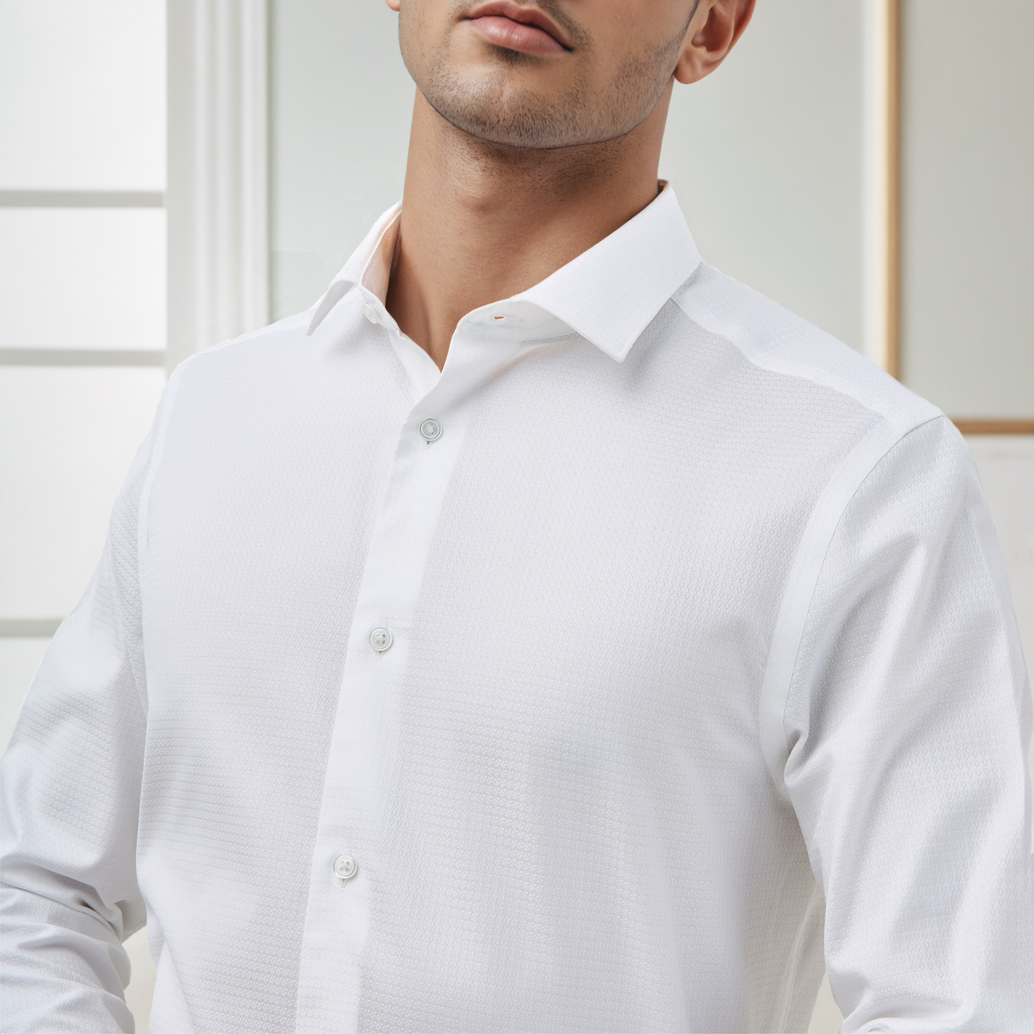 قميص دوبي بقصة عادية وياقة-men-clothing-shirts-image-1