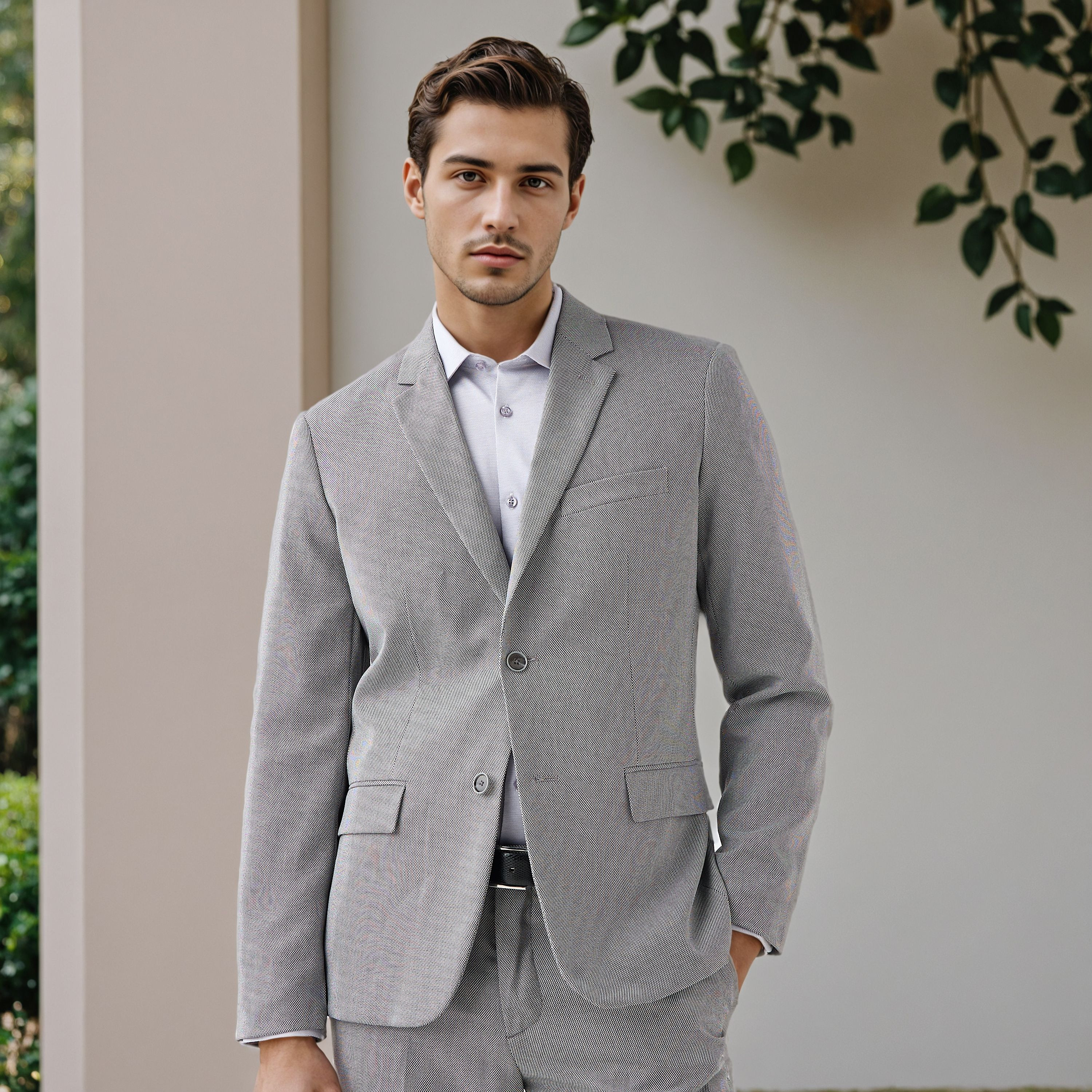 Textured Single Breasted Dobby Blazer-men-winterwear-jacketsandblazers-image-1