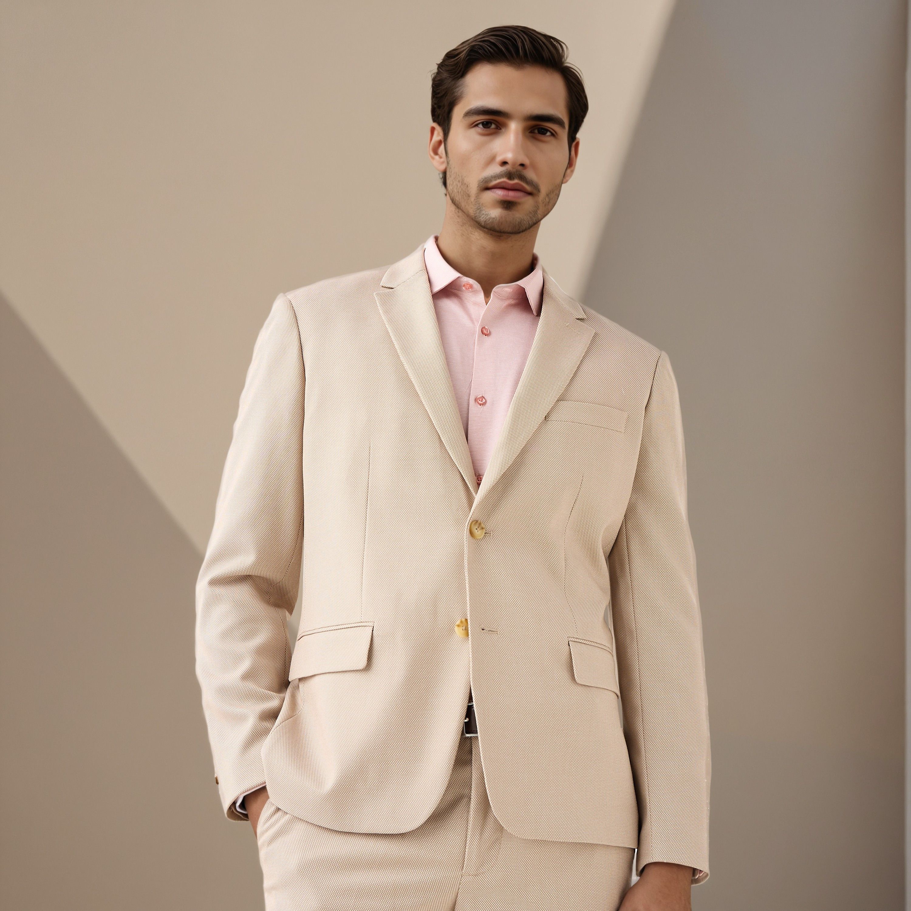 Textured Single Breasted Dobby Blazer-men-winterwear-jacketsandblazers-image-1