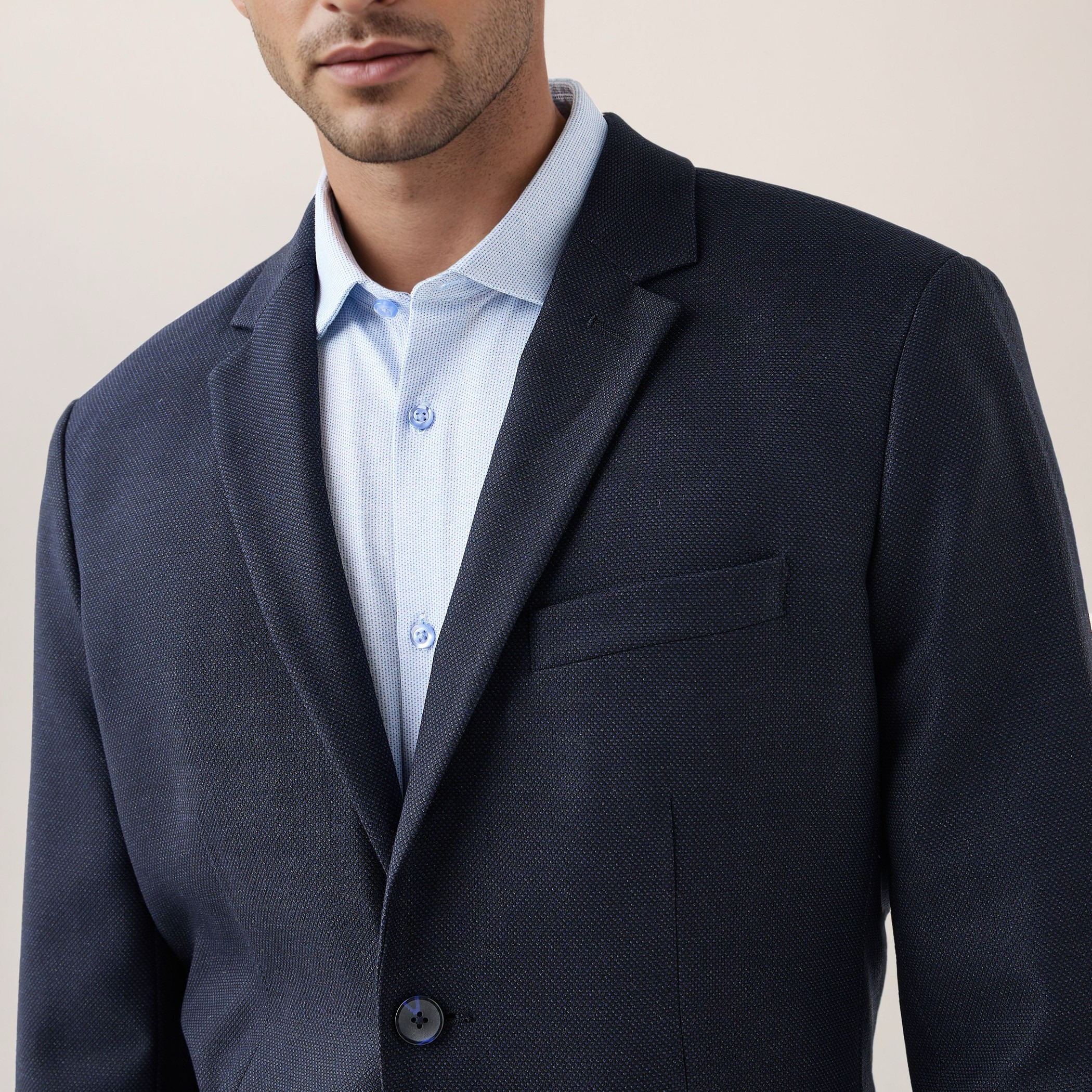 Textured Single Breasted Dobby Blazer-men-winterwear-jacketsandblazers-image-4