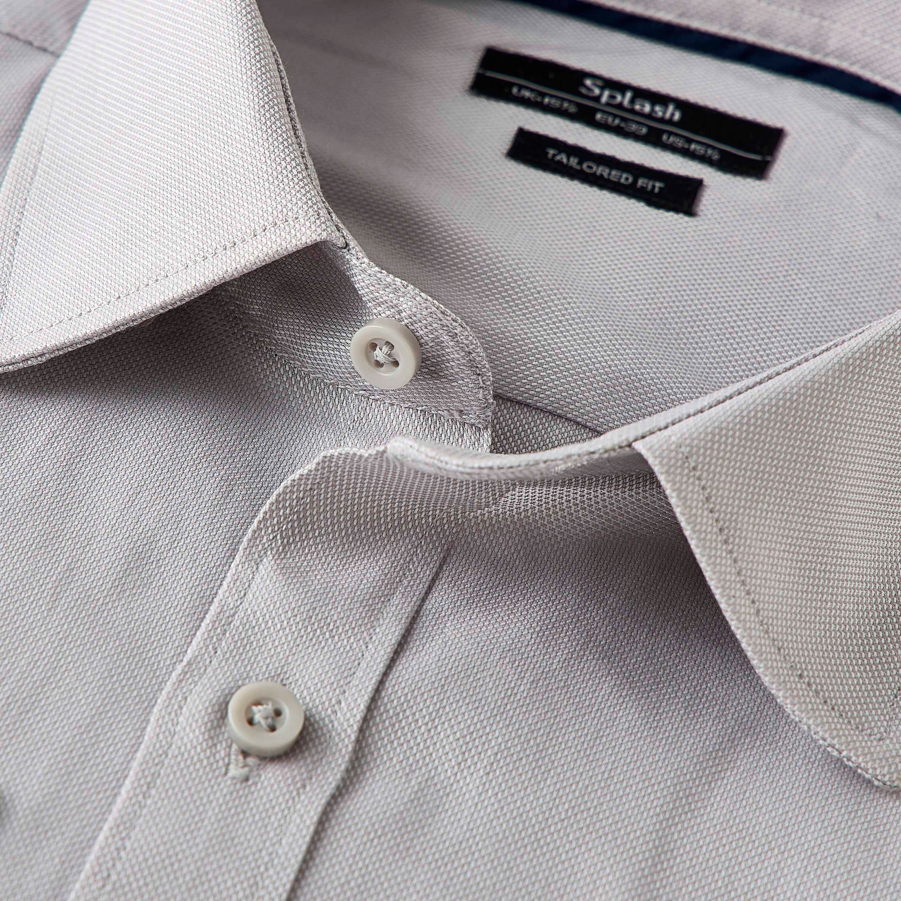 قميص بارز الملمس بياقة وقصة عادية وأكمام طويلة للرجال-men-clothing-shirts-image-2