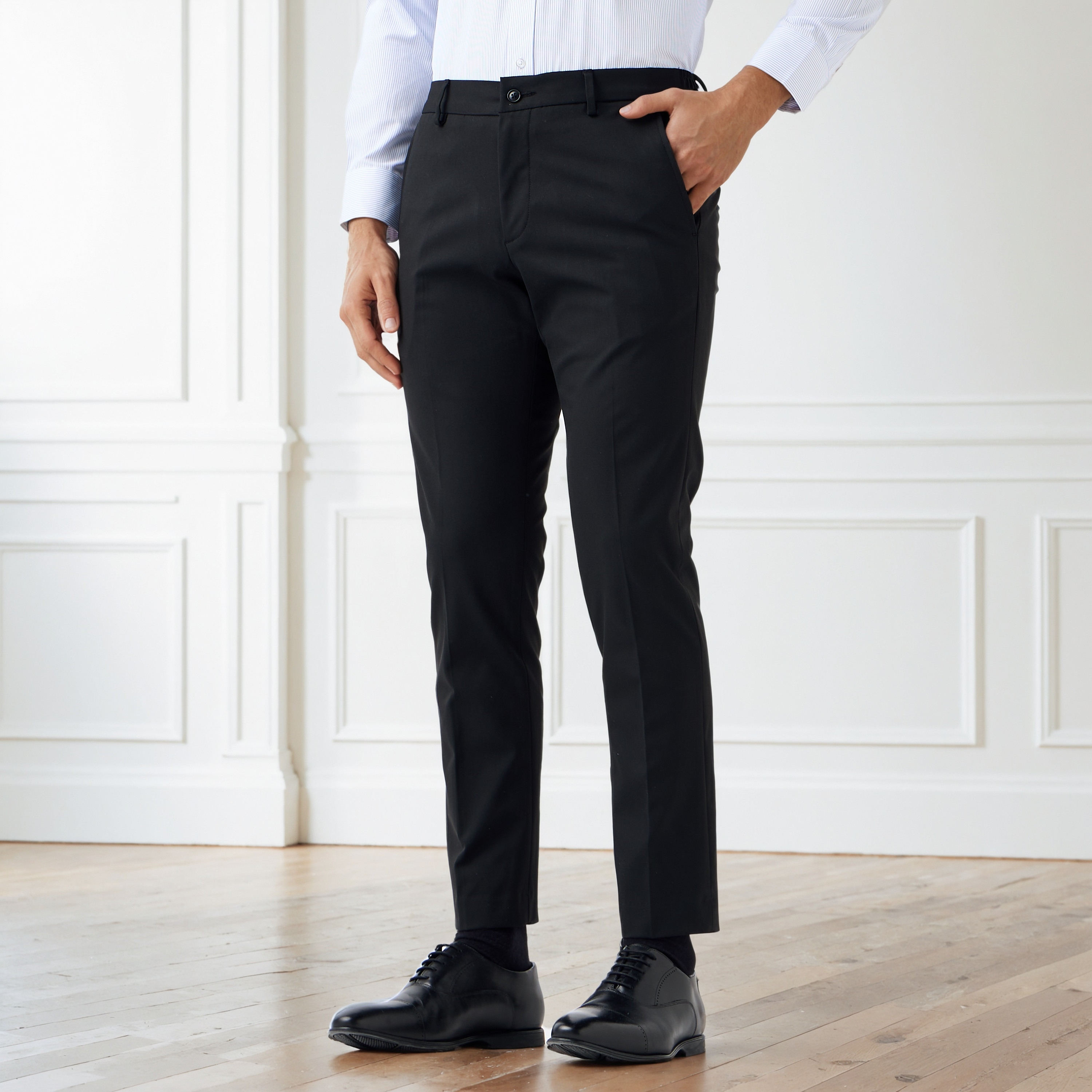 Men Slim Fit Flexi Waist Formal Trousers-men-clothing-bottoms-trousersandchinos-trousers-image-1