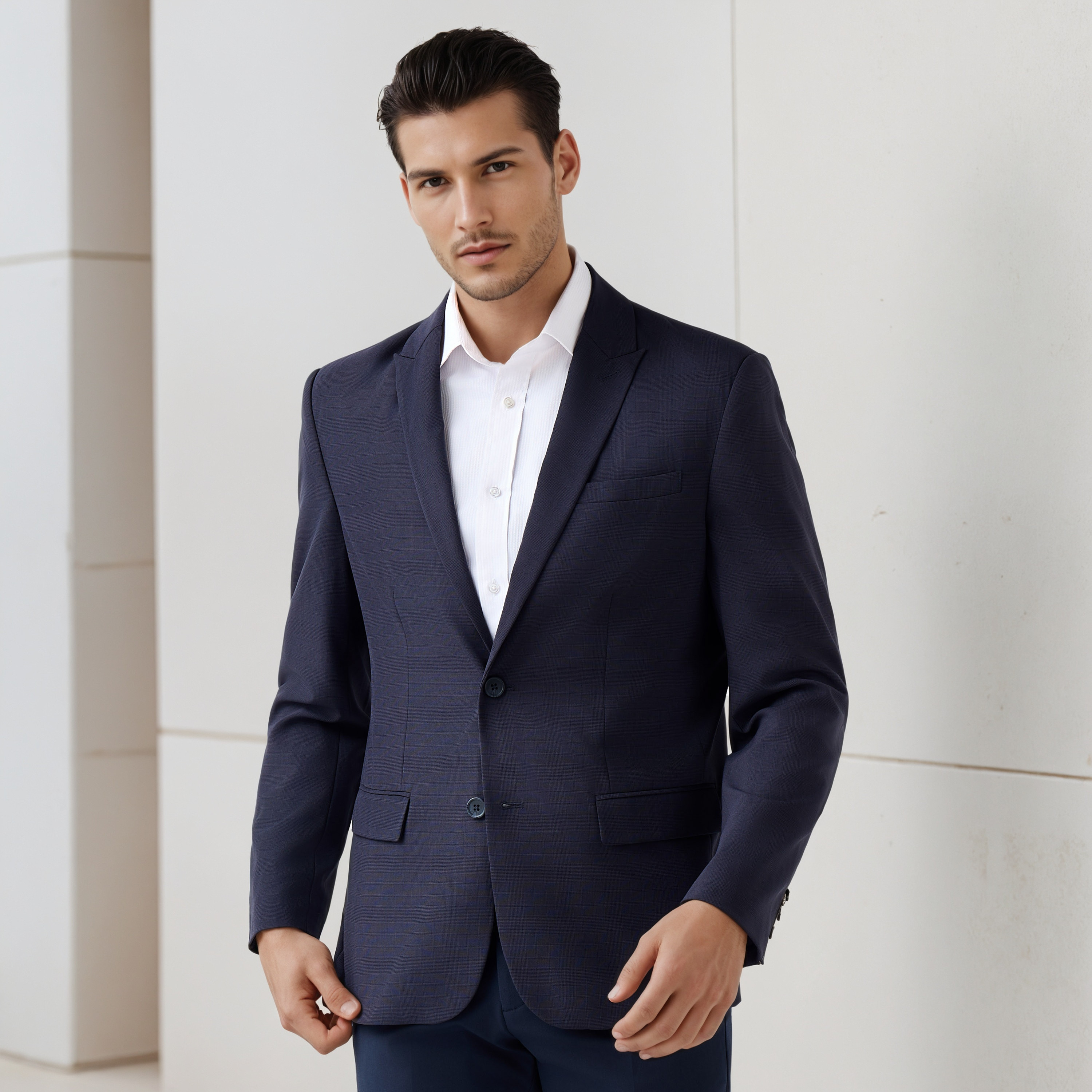 Men Regular Fit Peak Lapel Blazer-men-winterwear-jacketsandblazers-image-1