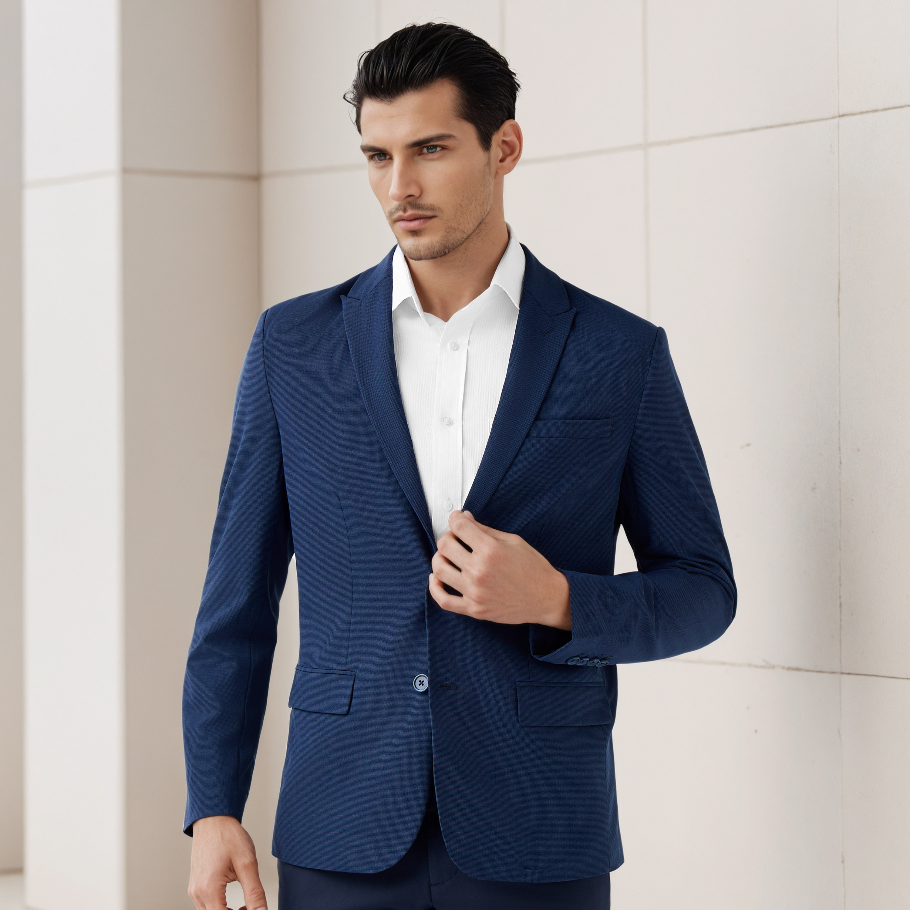 Men Regular Fit Peak Lapel Blazer-men-winterwear-jacketsandblazers-image-1
