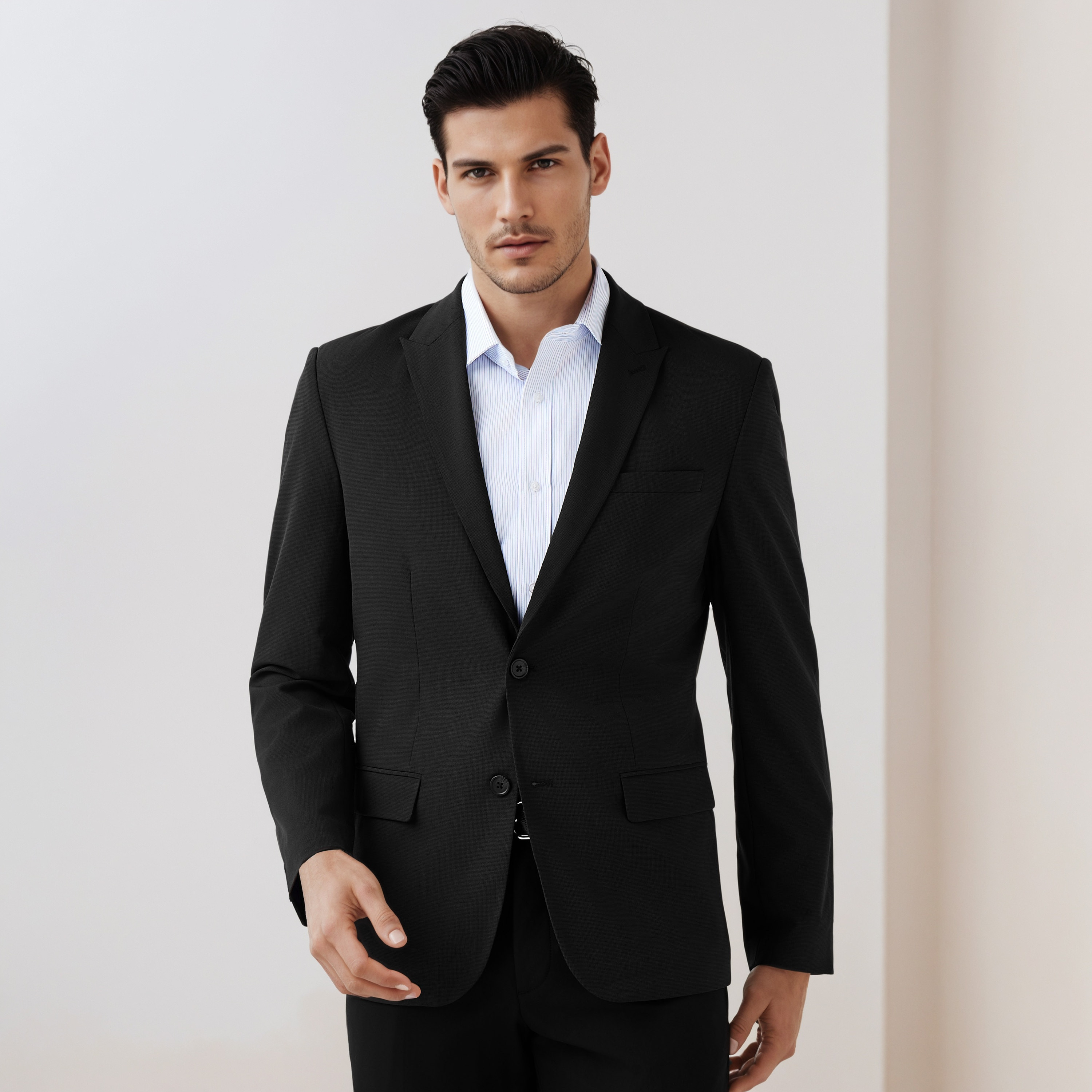 Men Regular Fit Peak Lapel Blazer-men-winterwear-jacketsandblazers-image-1