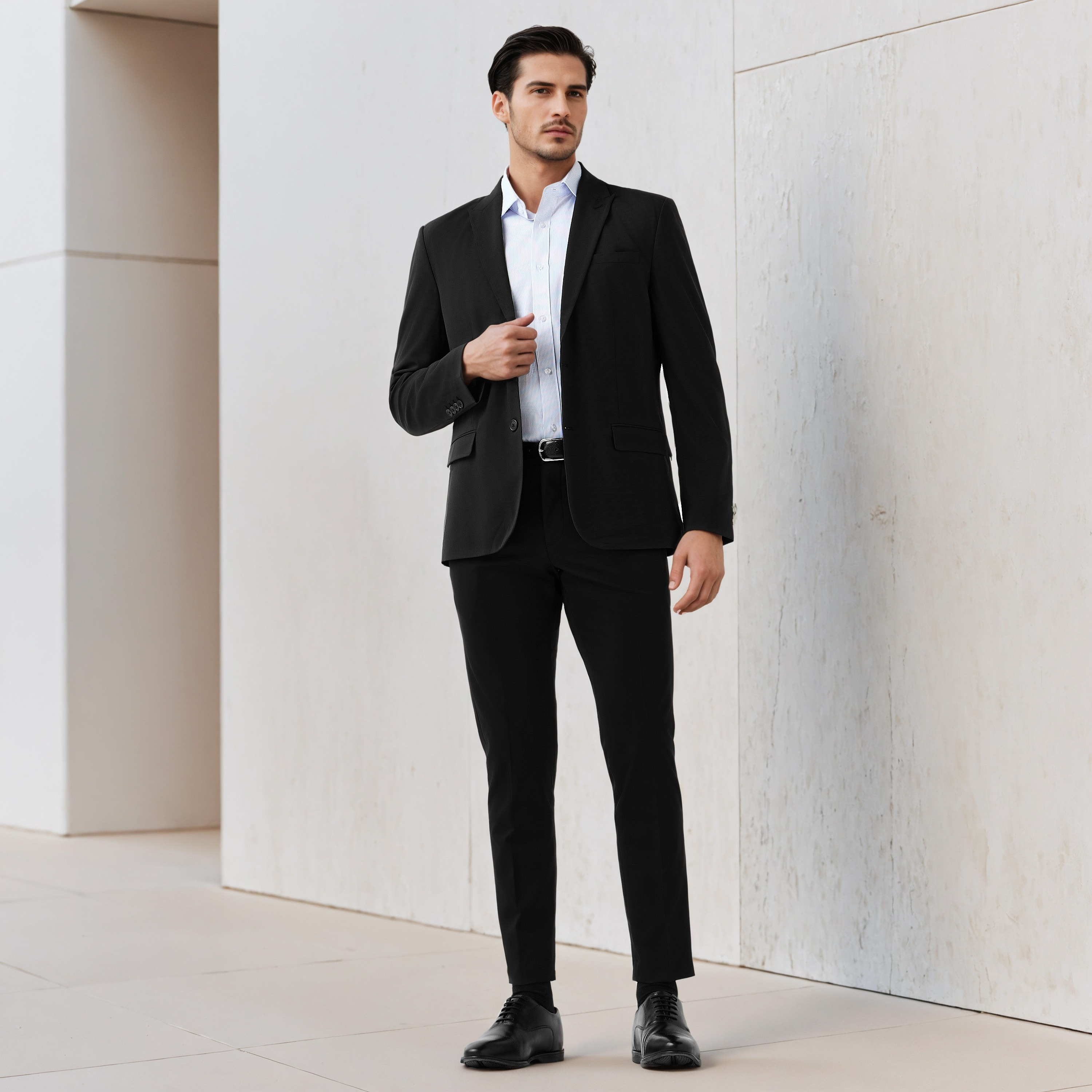 Men Regular Fit Peak Lapel Blazer-men-winterwear-jacketsandblazers-image-2