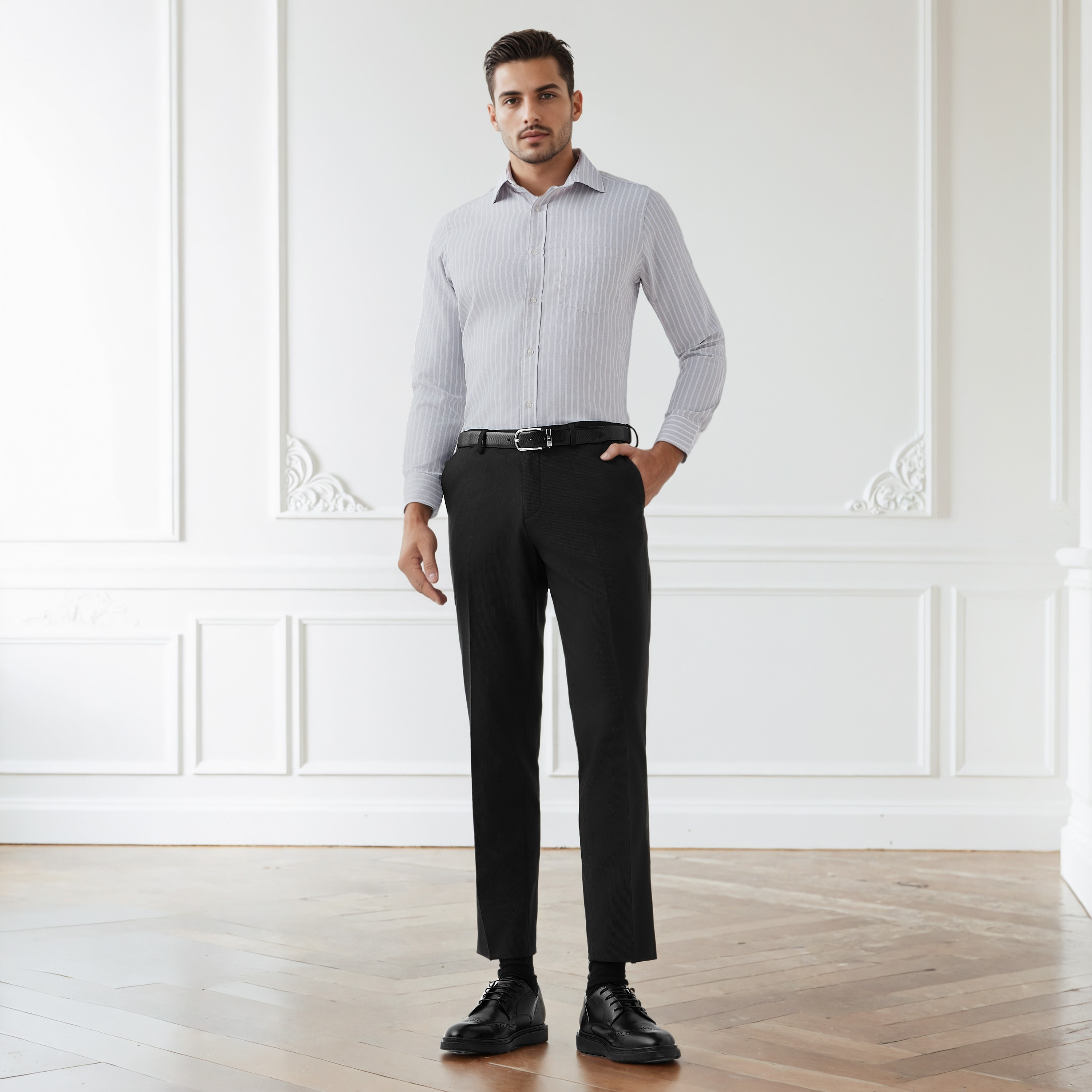 Men Regular Fit Striped Long Sleeves Shirt-men-clothing-shirts-image-2