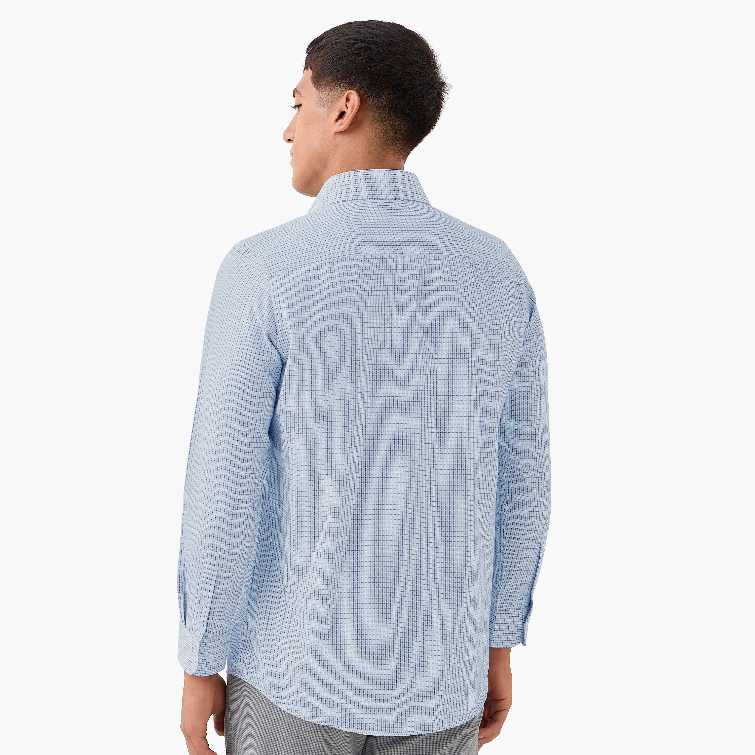 Men Regular Fit Checked Long Sleeves Shirt-men-clothing-shirts-image-3