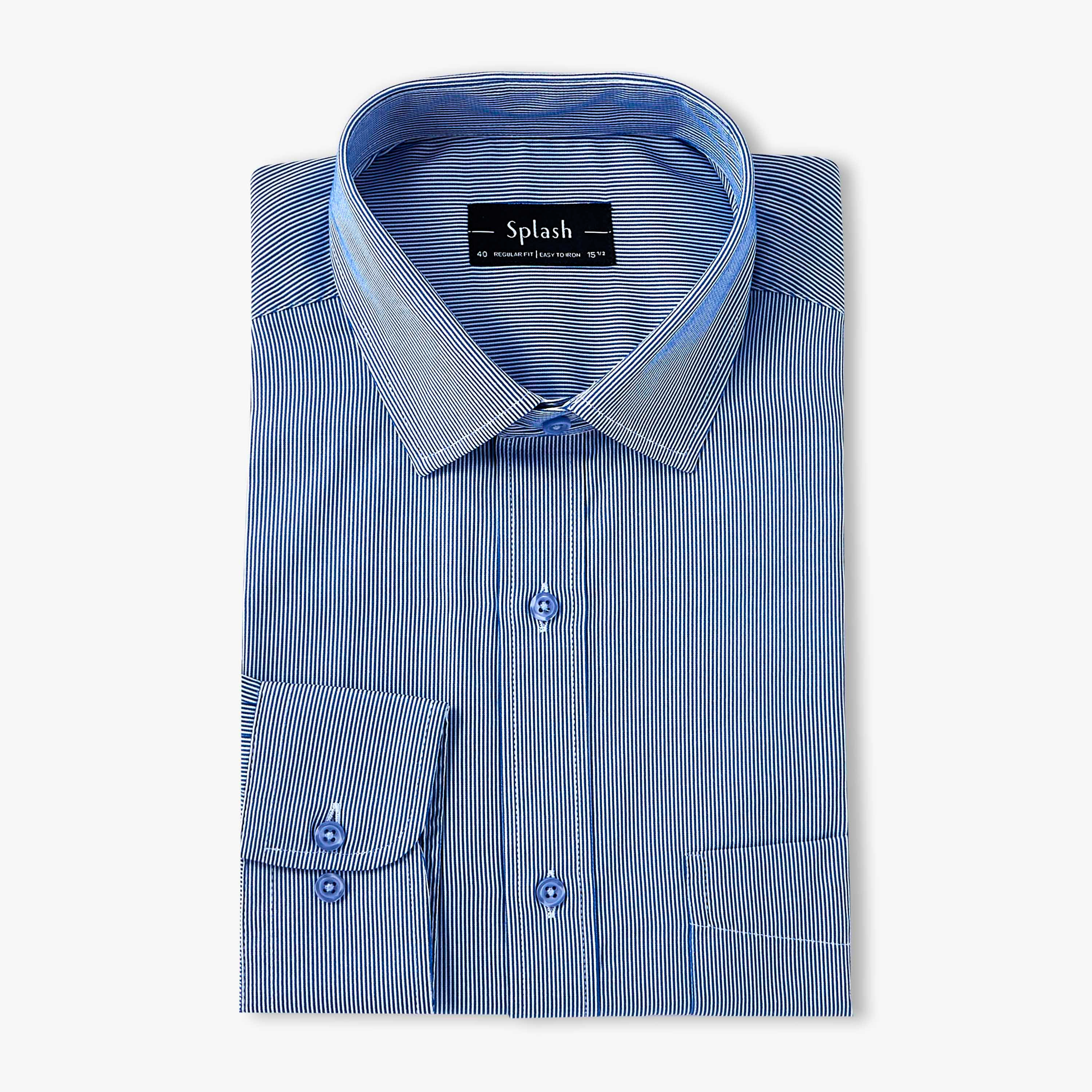 قميص بقصّة عادية وياقة واسعة وأكمام طويلة للرجال-men-clothing-shirts-image-5