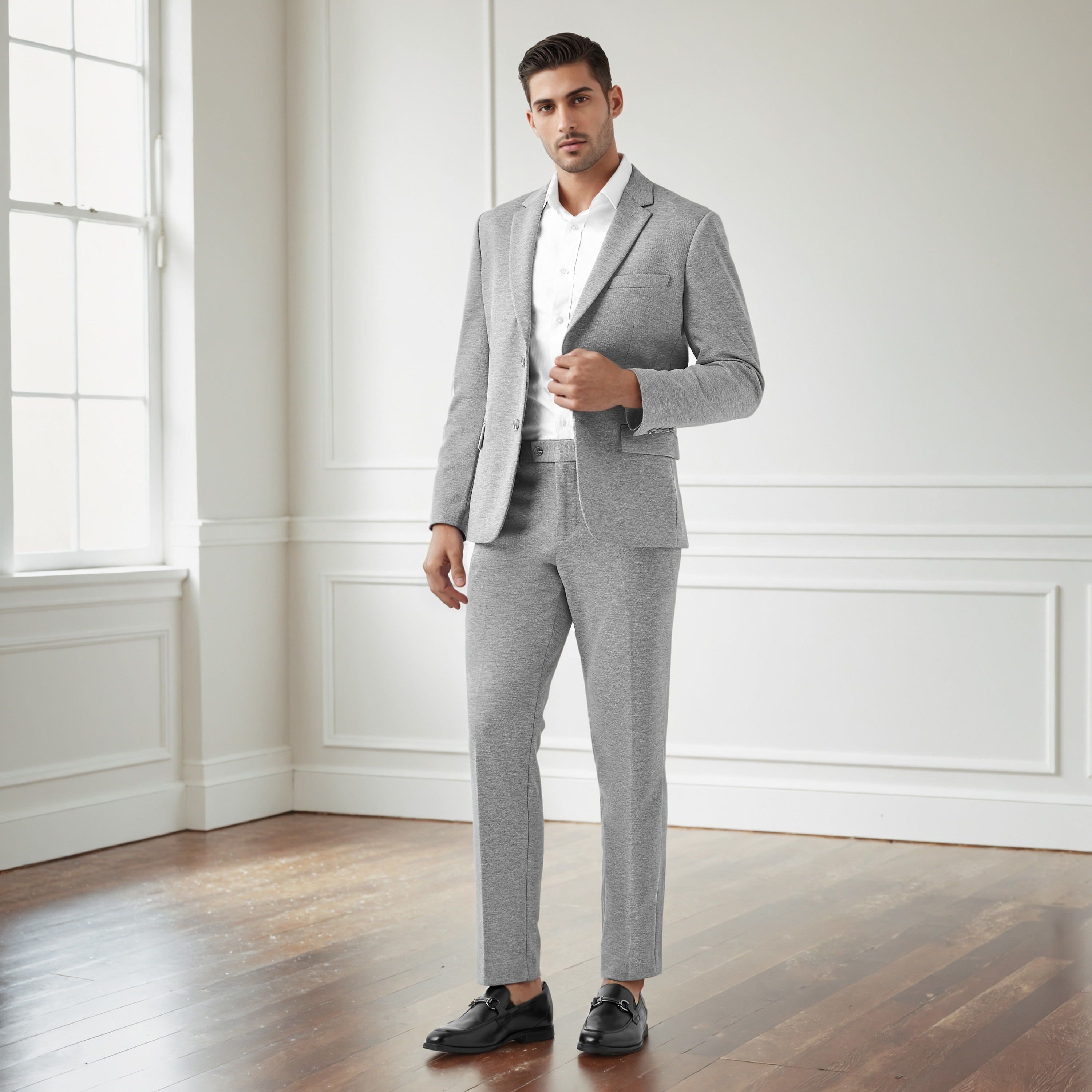 Textured Twill Notch Lapel Blazer-men-winterwear-jacketsandblazers-image-2
