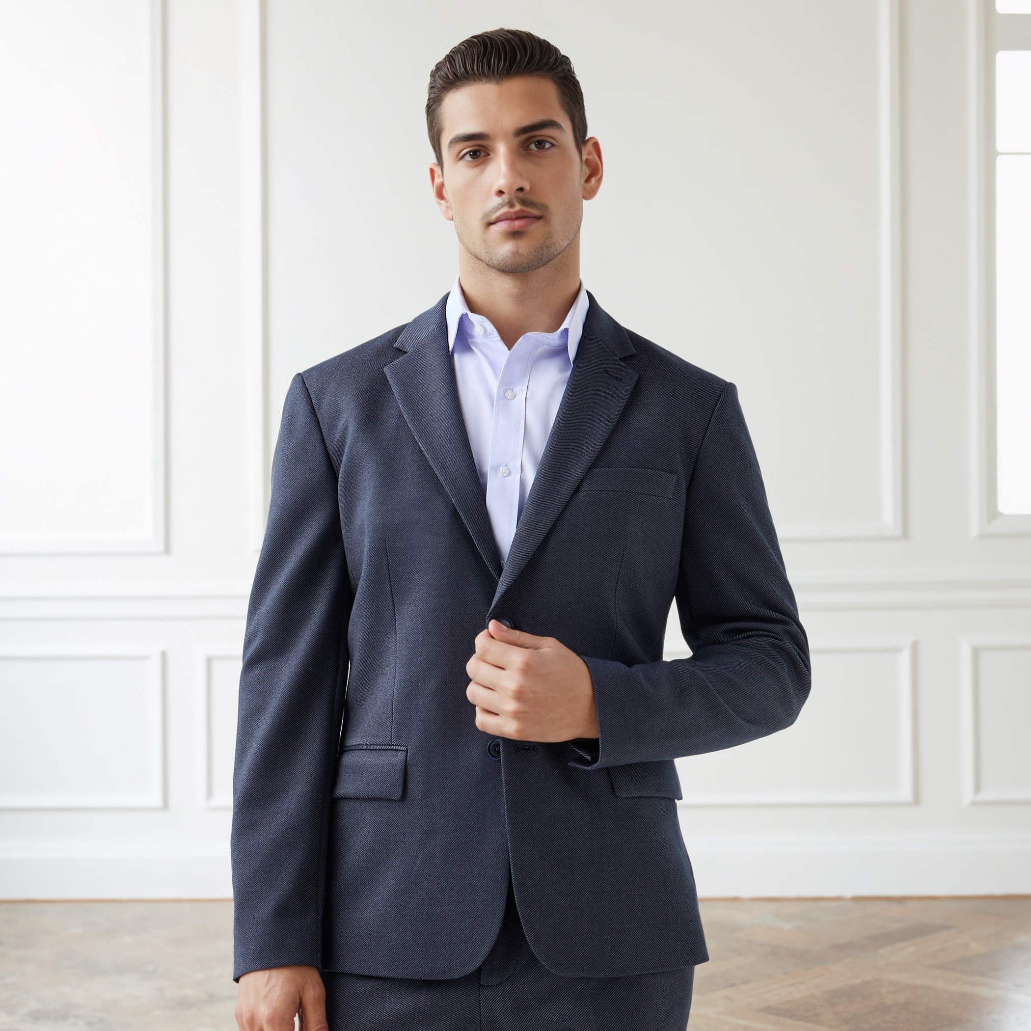 Textured Twill Notch Lapel Blazer-men-winterwear-jacketsandblazers-image-1