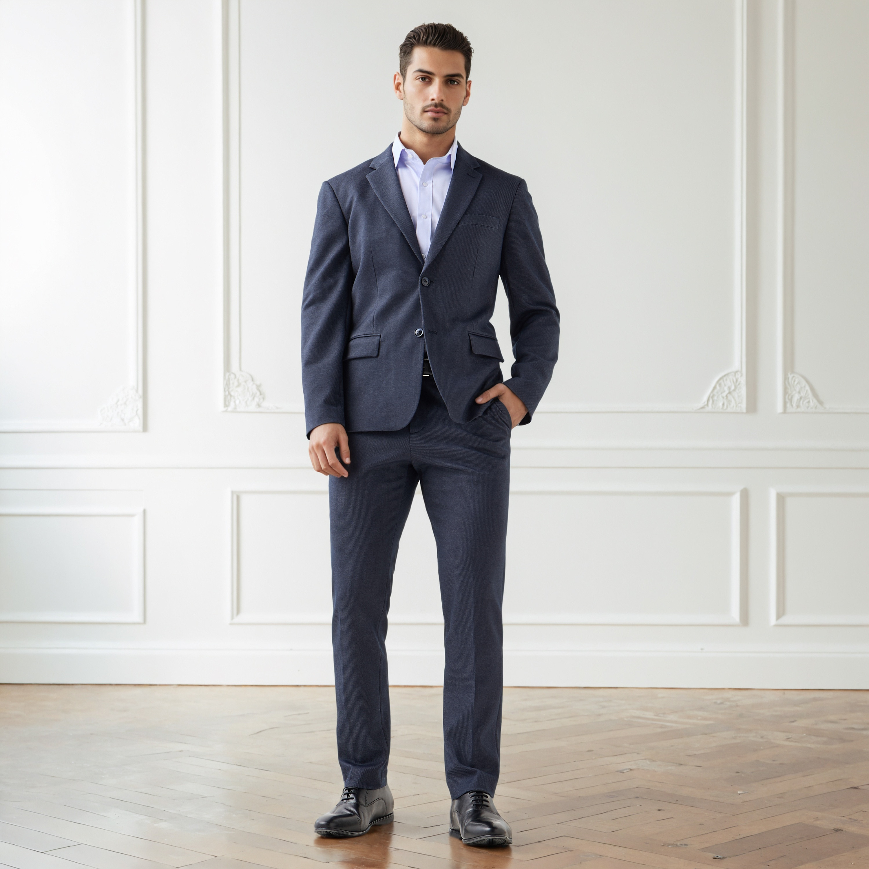 Textured Twill Notch Lapel Blazer-men-winterwear-jacketsandblazers-image-2