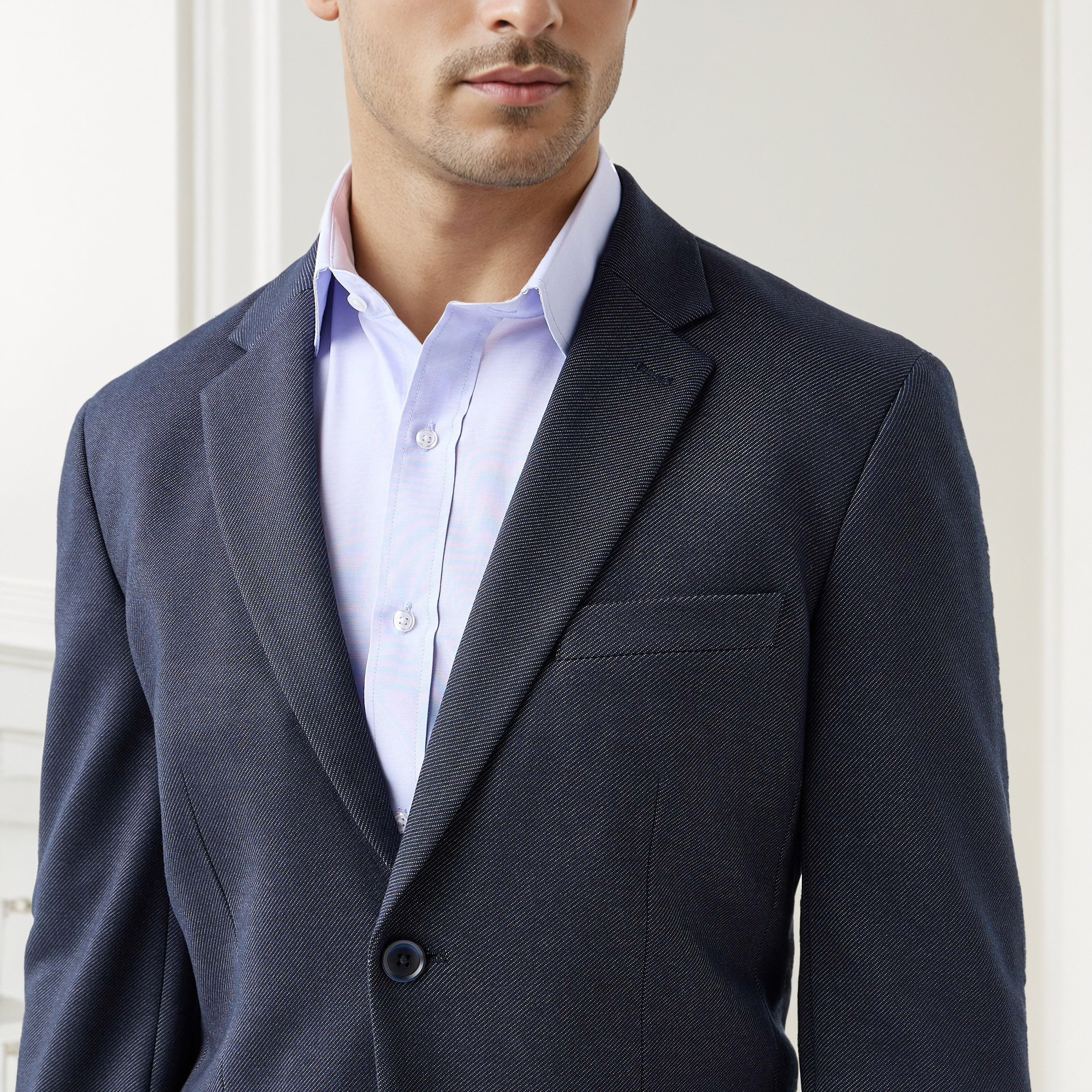 Textured Twill Notch Lapel Blazer-men-winterwear-jacketsandblazers-image-4
