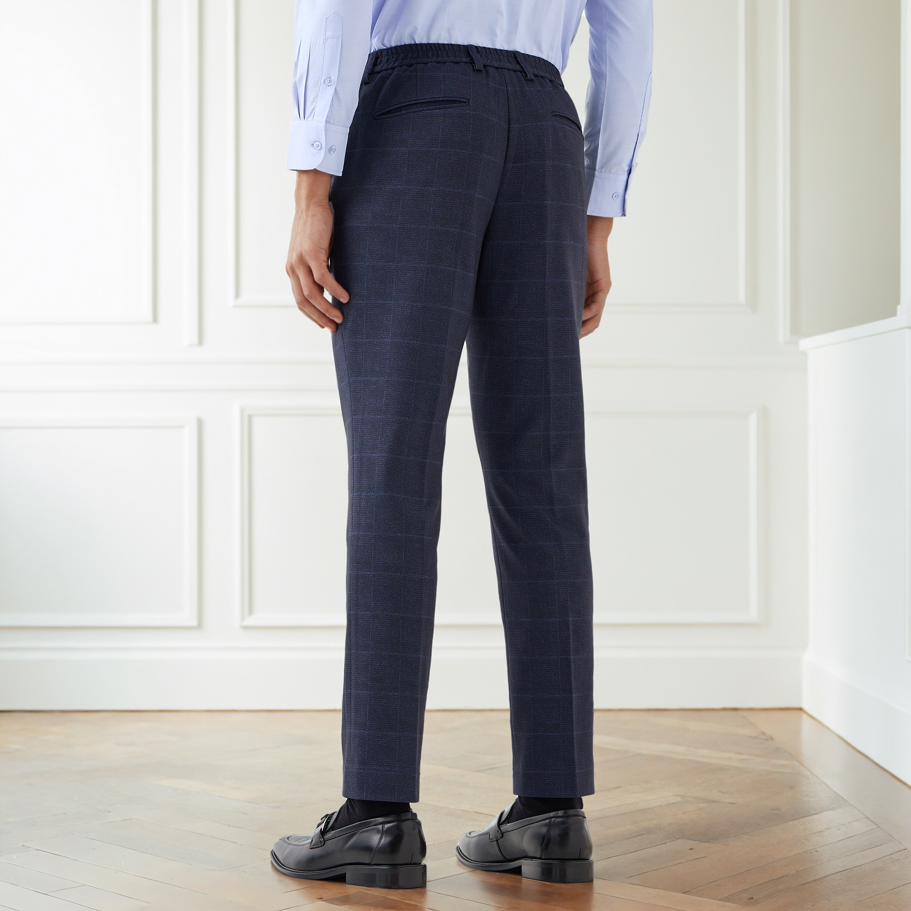 Men Slim Fit Polyester Blend Flexi Waist Formal Trousers-men-clothing-bottoms-trousersandchinos-trousers-image-3