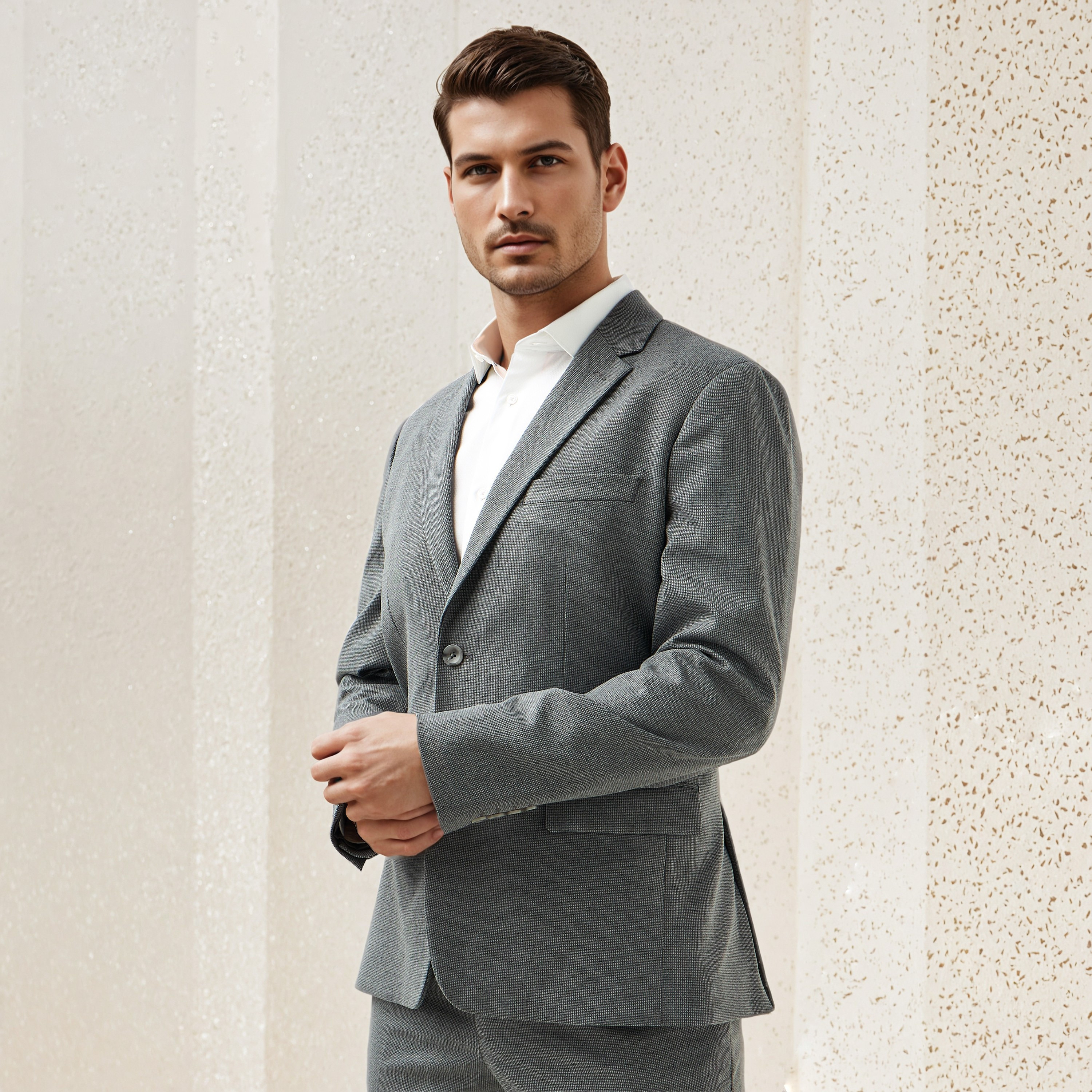 Textured Dobby Notch Lapel Blazer-men-winterwear-jacketsandblazers-image-1