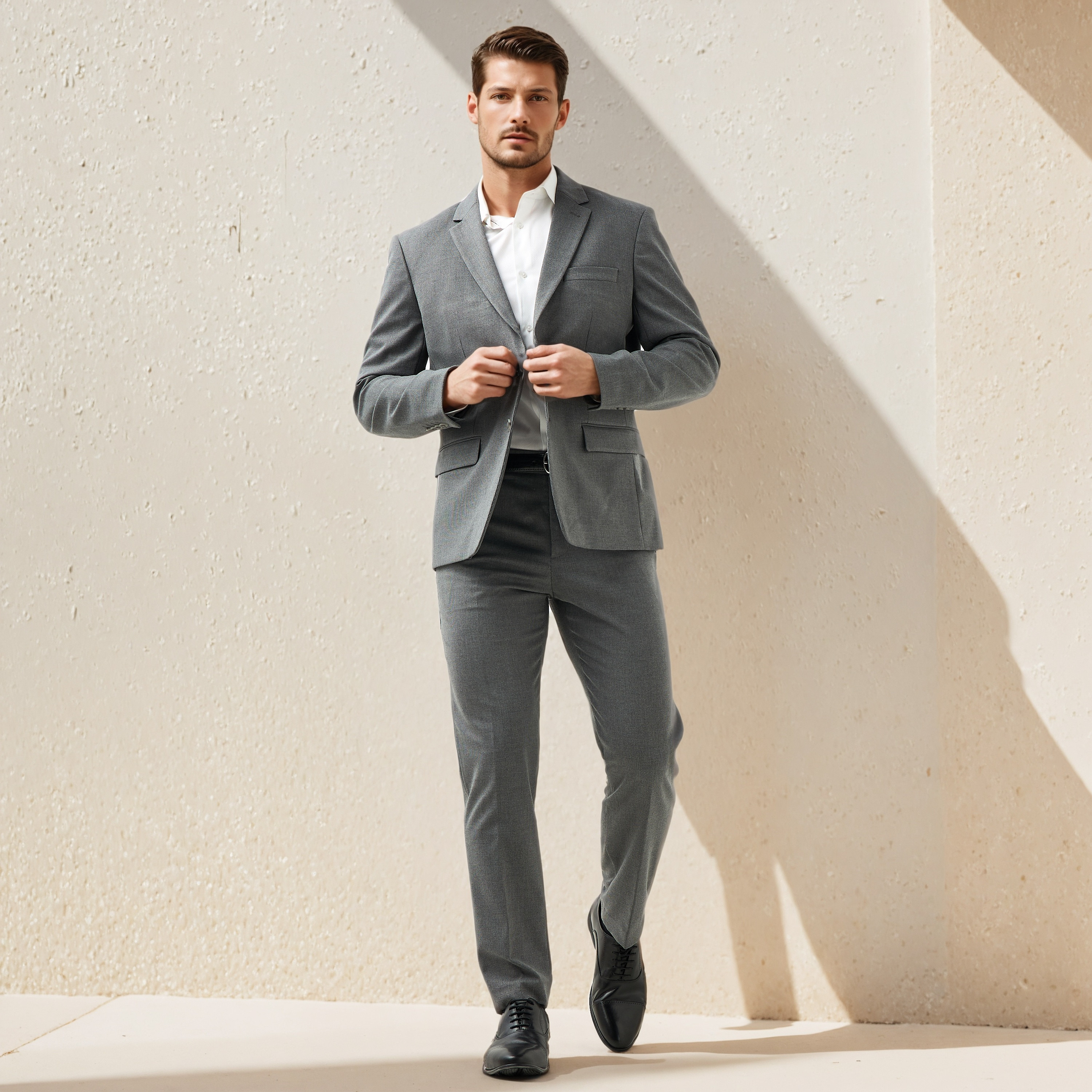 Textured Dobby Notch Lapel Blazer-men-winterwear-jacketsandblazers-image-2