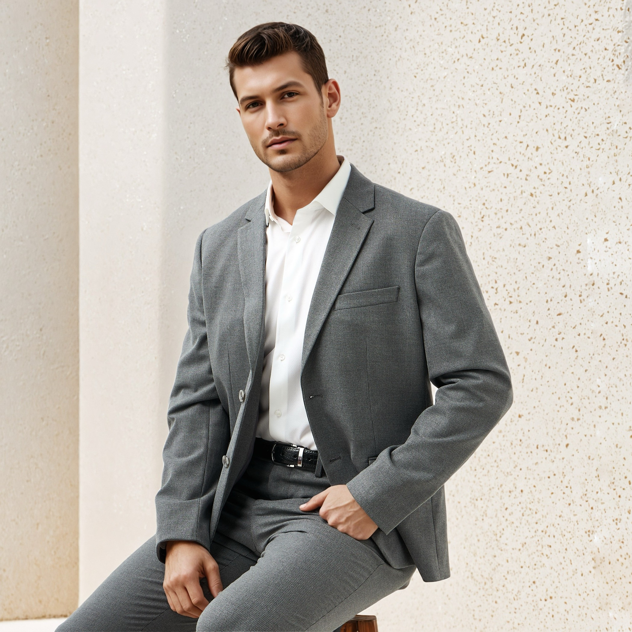 Textured Dobby Notch Lapel Blazer-men-winterwear-jacketsandblazers-image-5