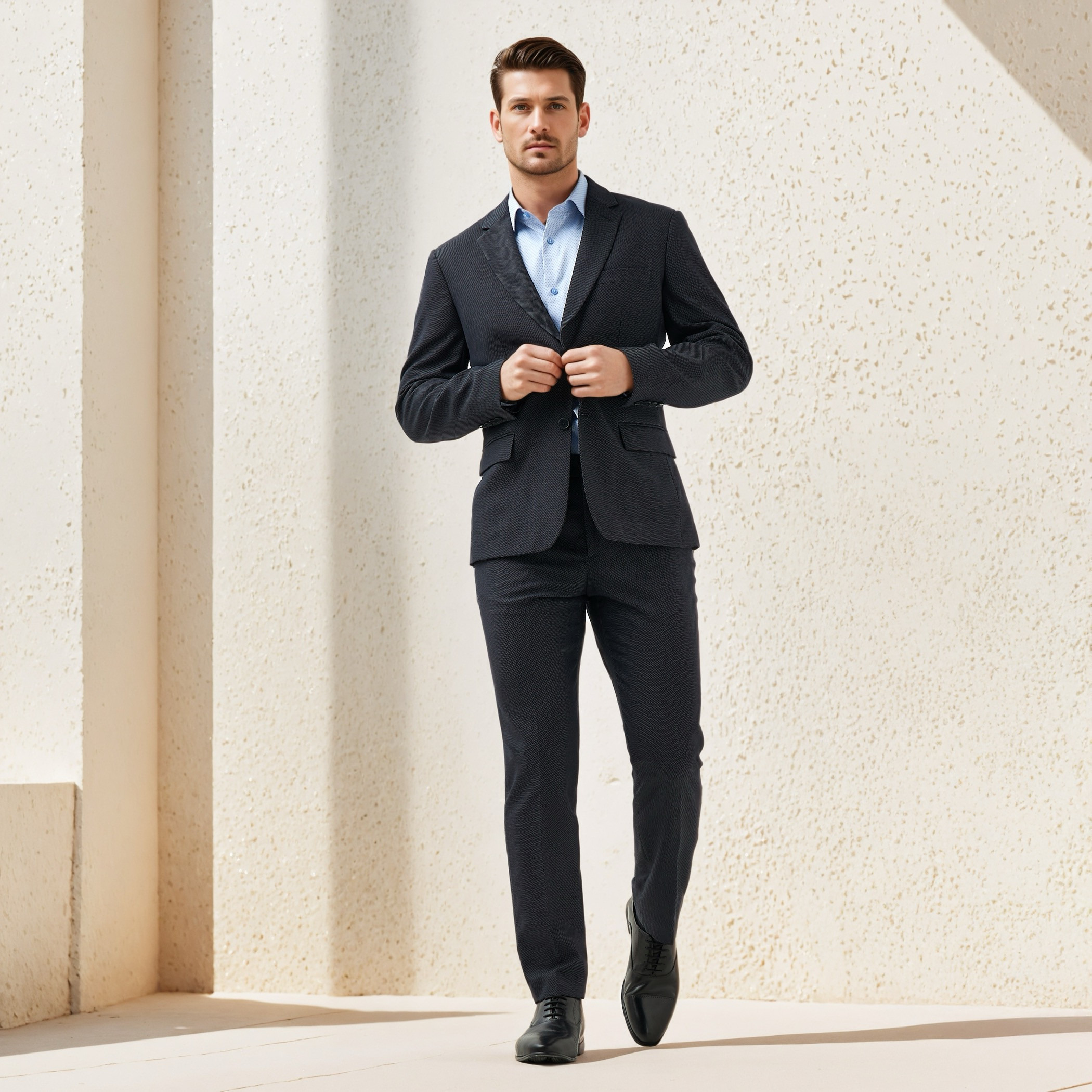 Textured Dobby Notch Lapel Blazer-men-winterwear-jacketsandblazers-image-2