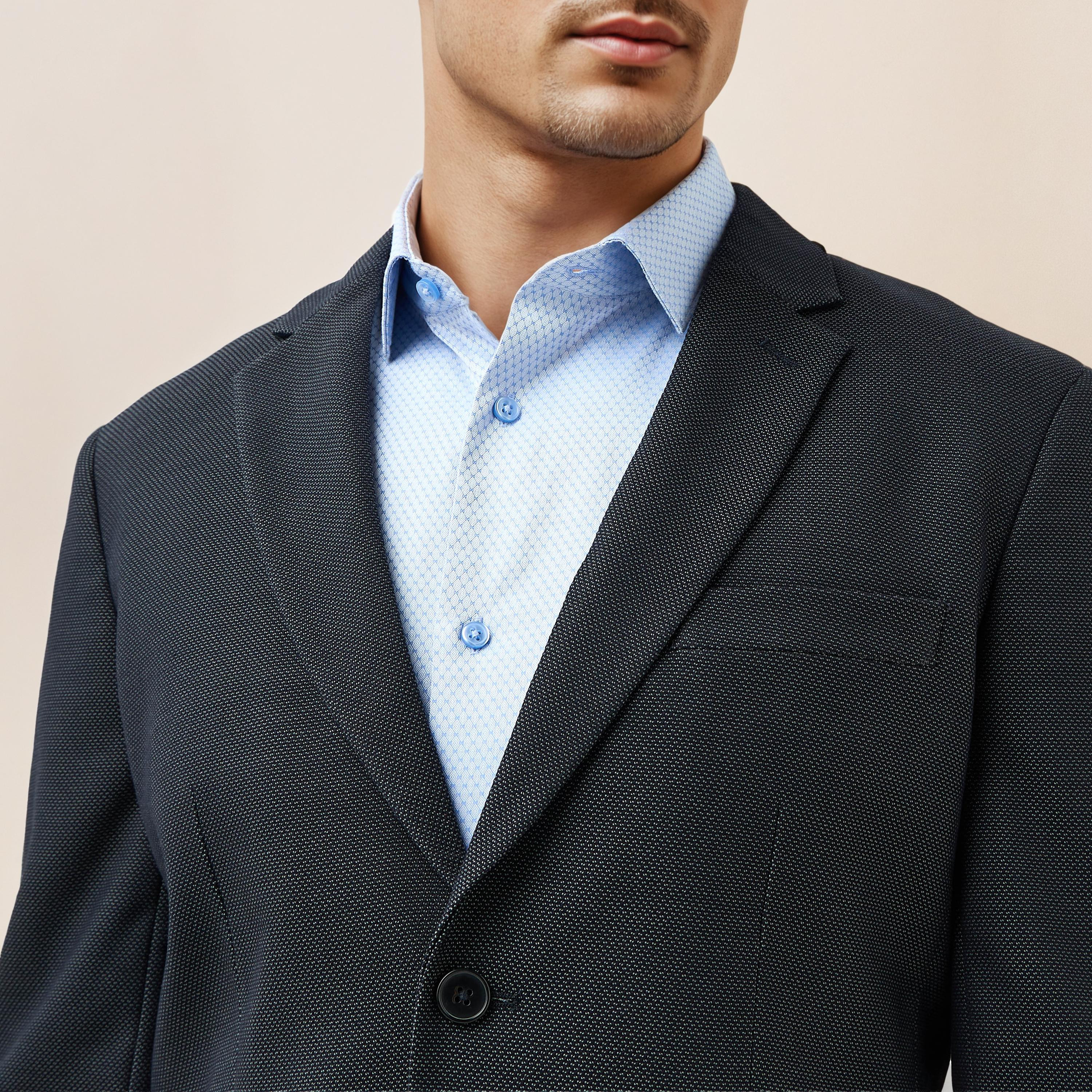 Textured Dobby Notch Lapel Blazer-men-winterwear-jacketsandblazers-image-4