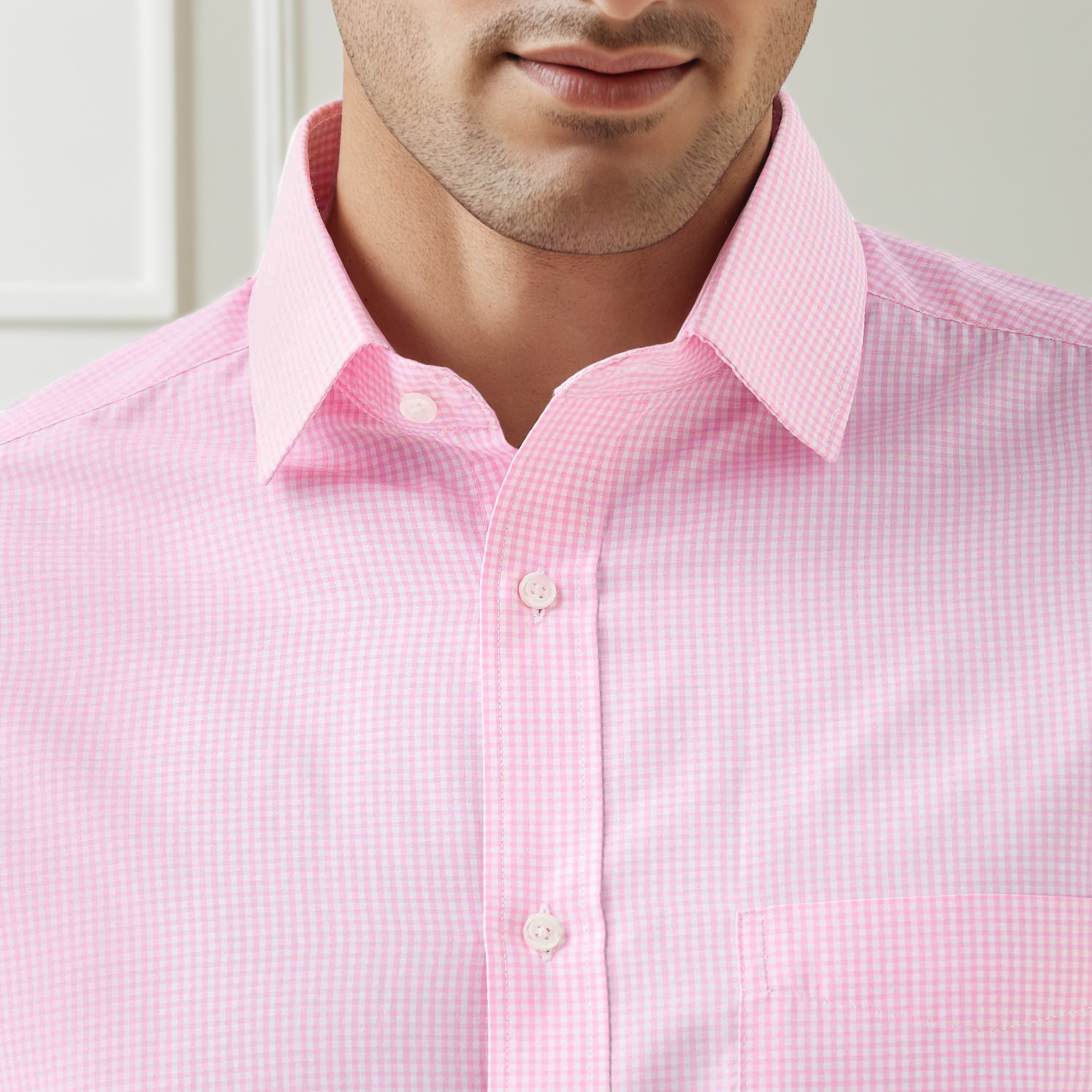 قميص كاروهات بقصة عادية وياقة وأكمام طويلة للرجال-men-clothing-shirts-image-5