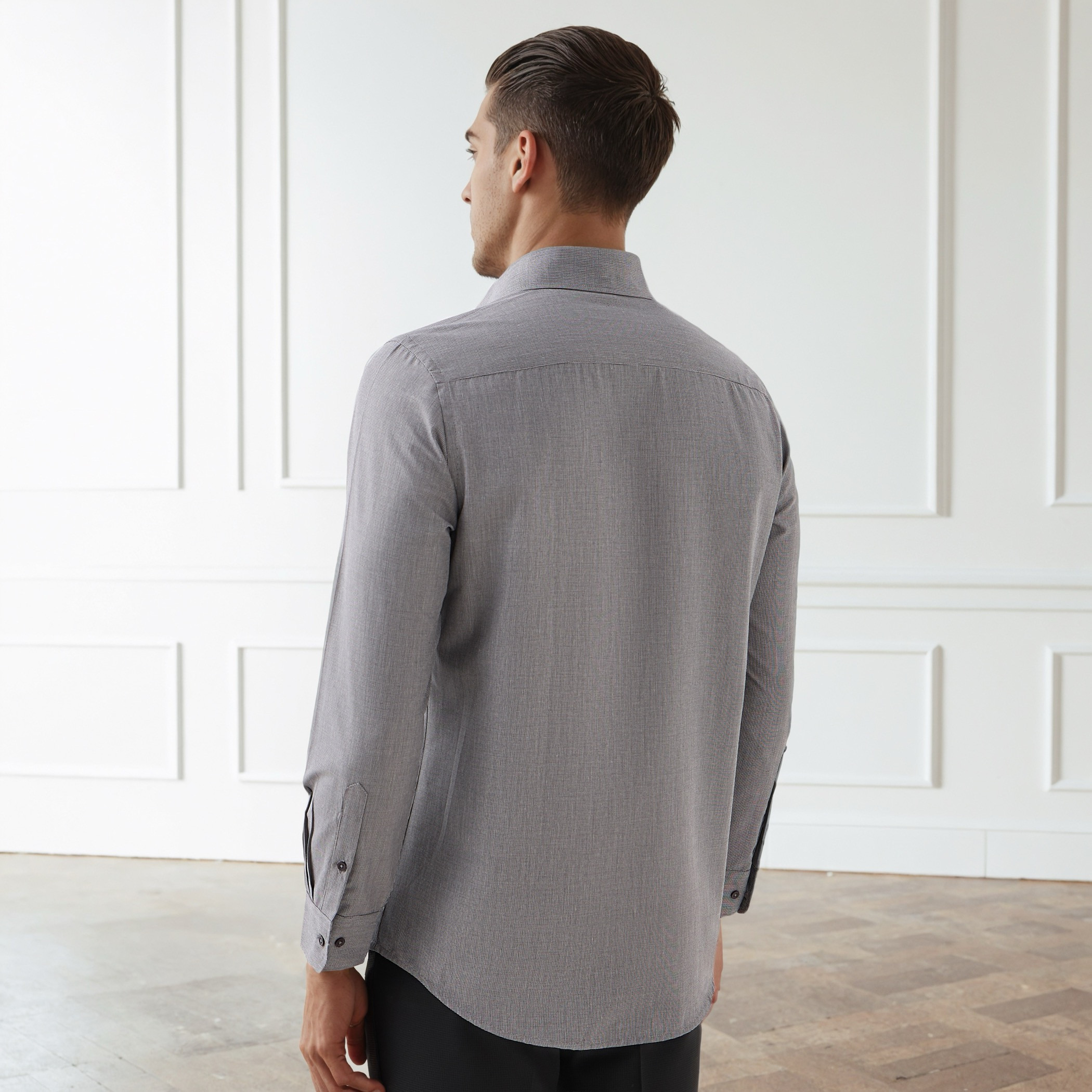 Men Regular Fit Collared Textured Long Sleeves Philaphil Shirt-men-clothing-shirts-image-3