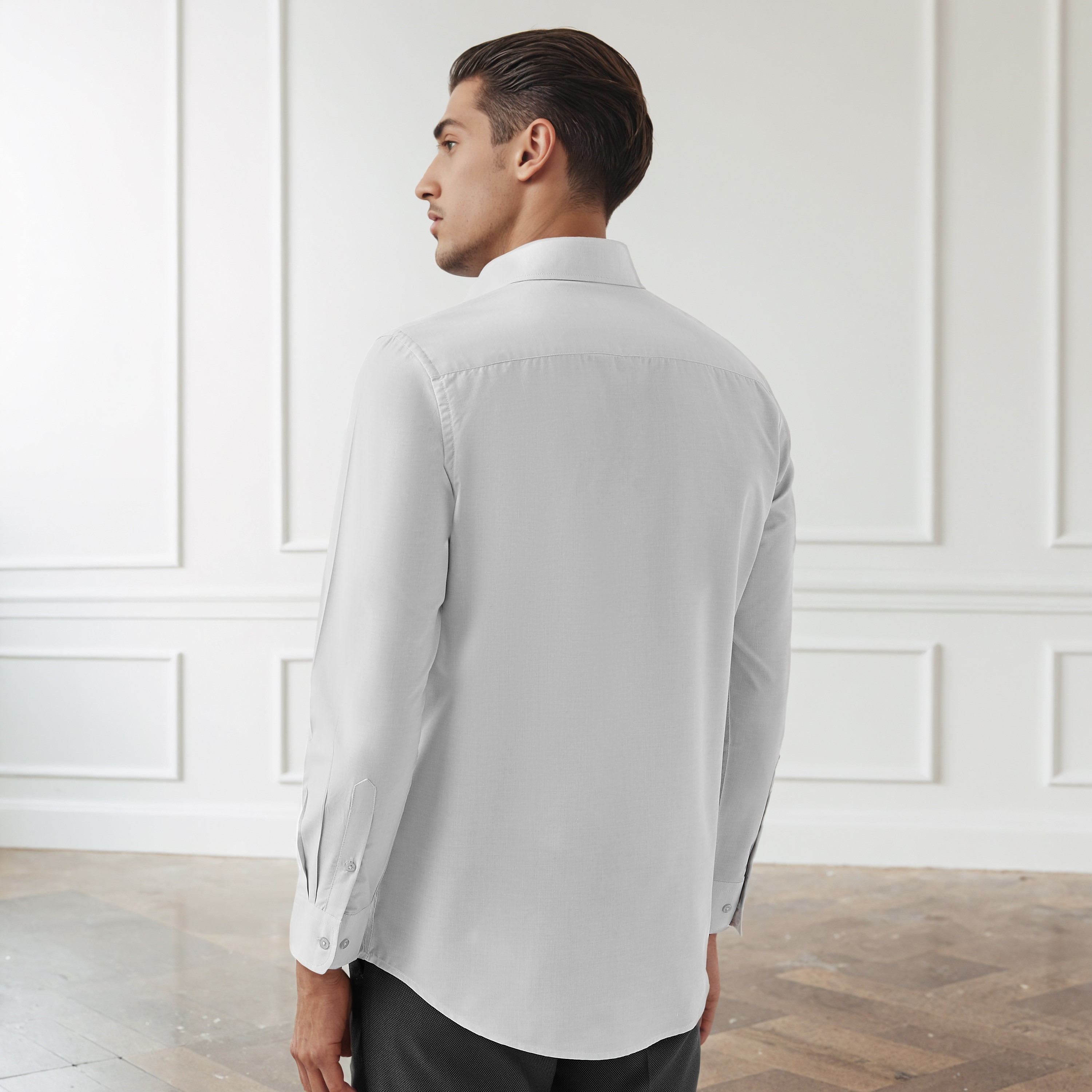 Men Regular Fit Collared Textured Long Sleeves Philaphil Shirt-men-clothing-shirts-image-2