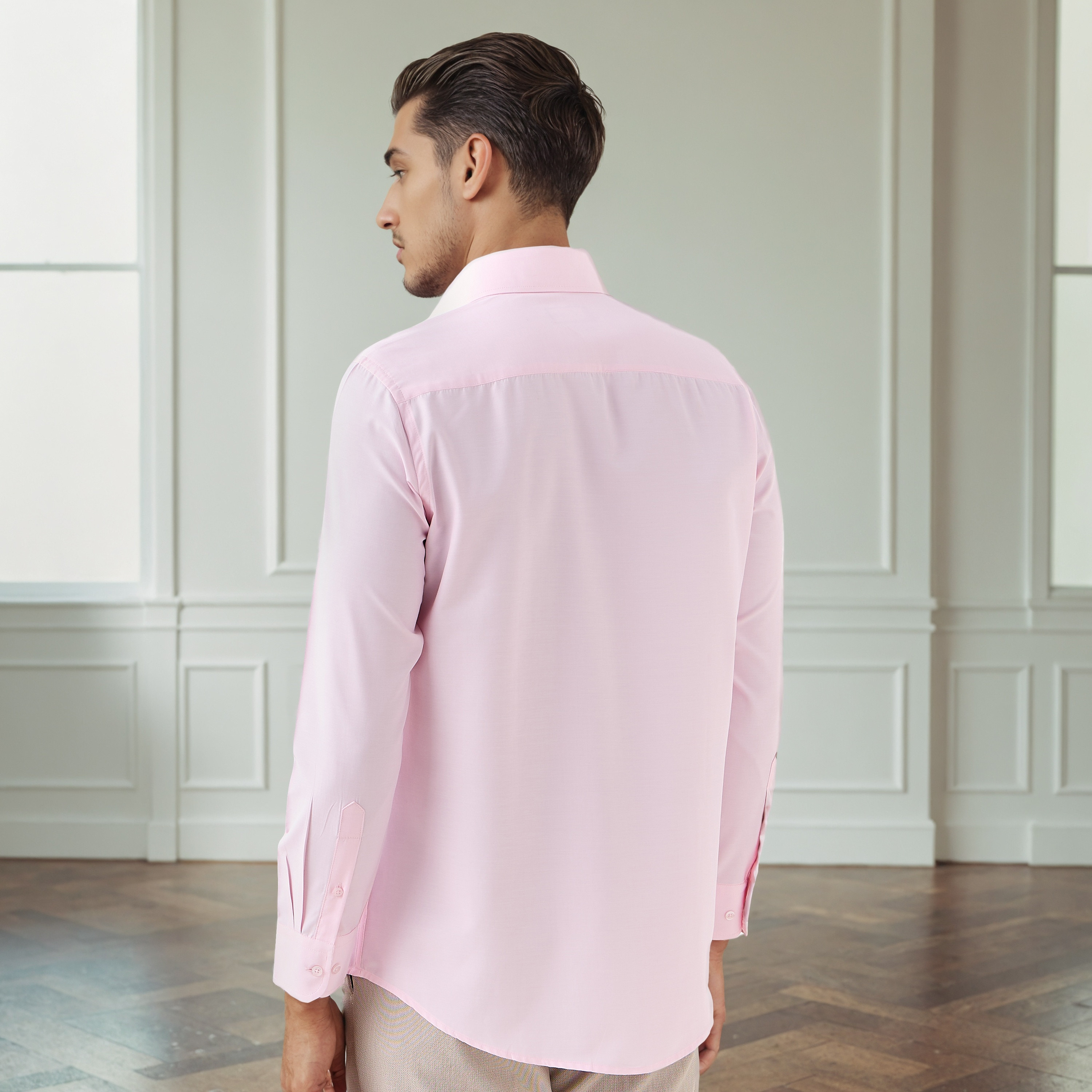 Men Regular Fit Collared Textured Long Sleeves Philaphil Shirt-men-clothing-shirts-image-2