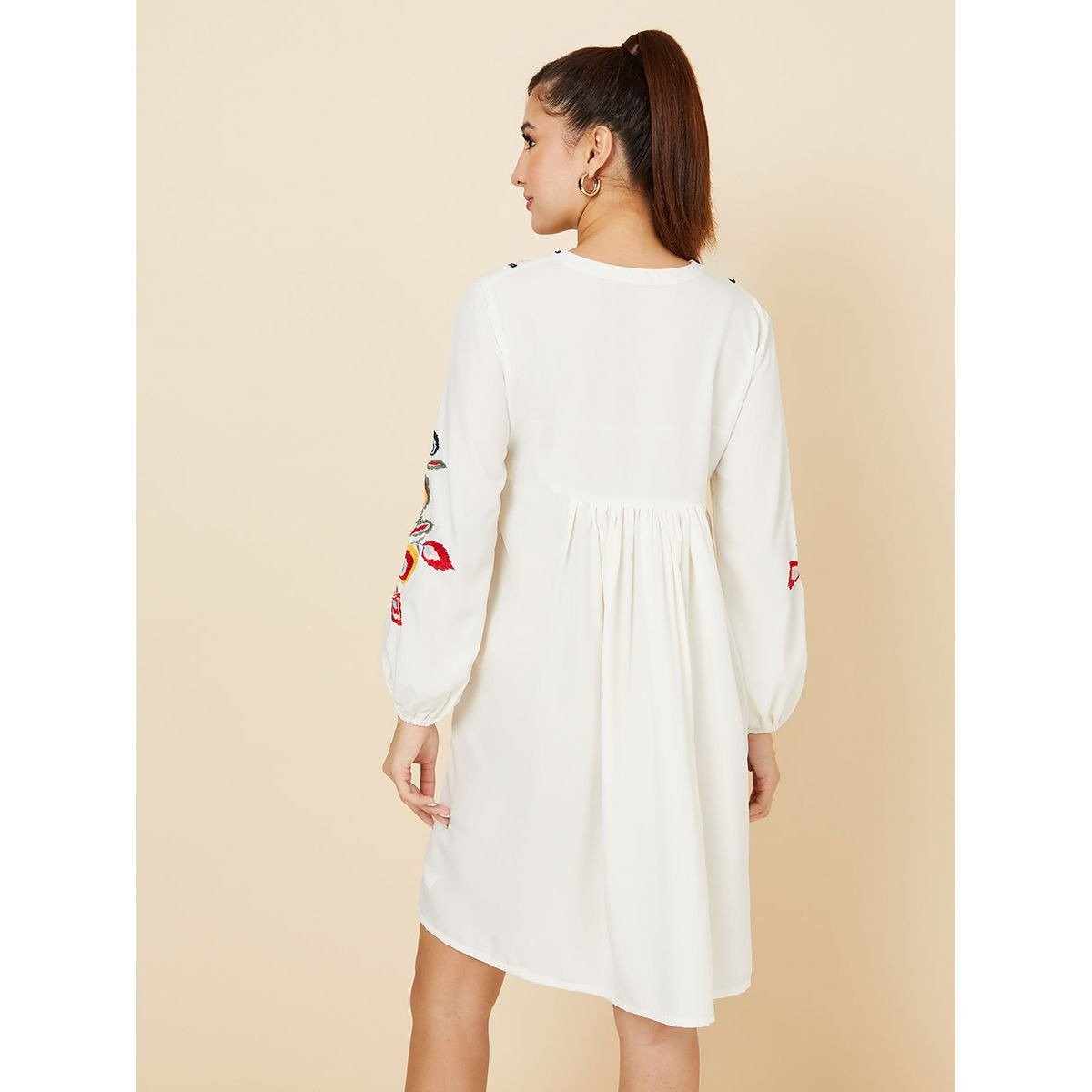 Styli Long Sleeves Embroidered Mini Dress with Tassel Detail-women-clothing-dresses-image-4