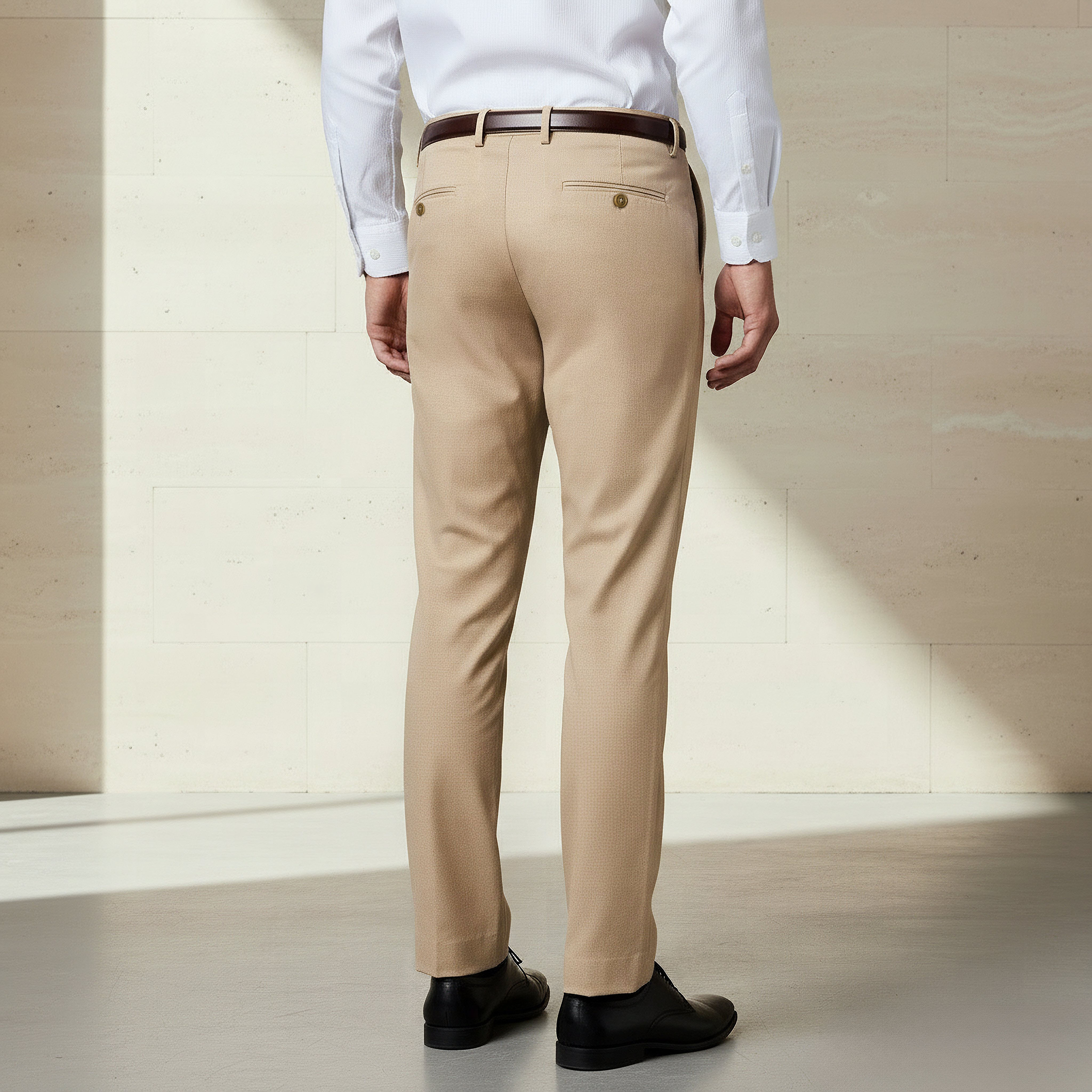 Slim Fit Belted Flexi Waist Trousers-men-clothing-bottoms-trousersandchinos-trousers-image-3