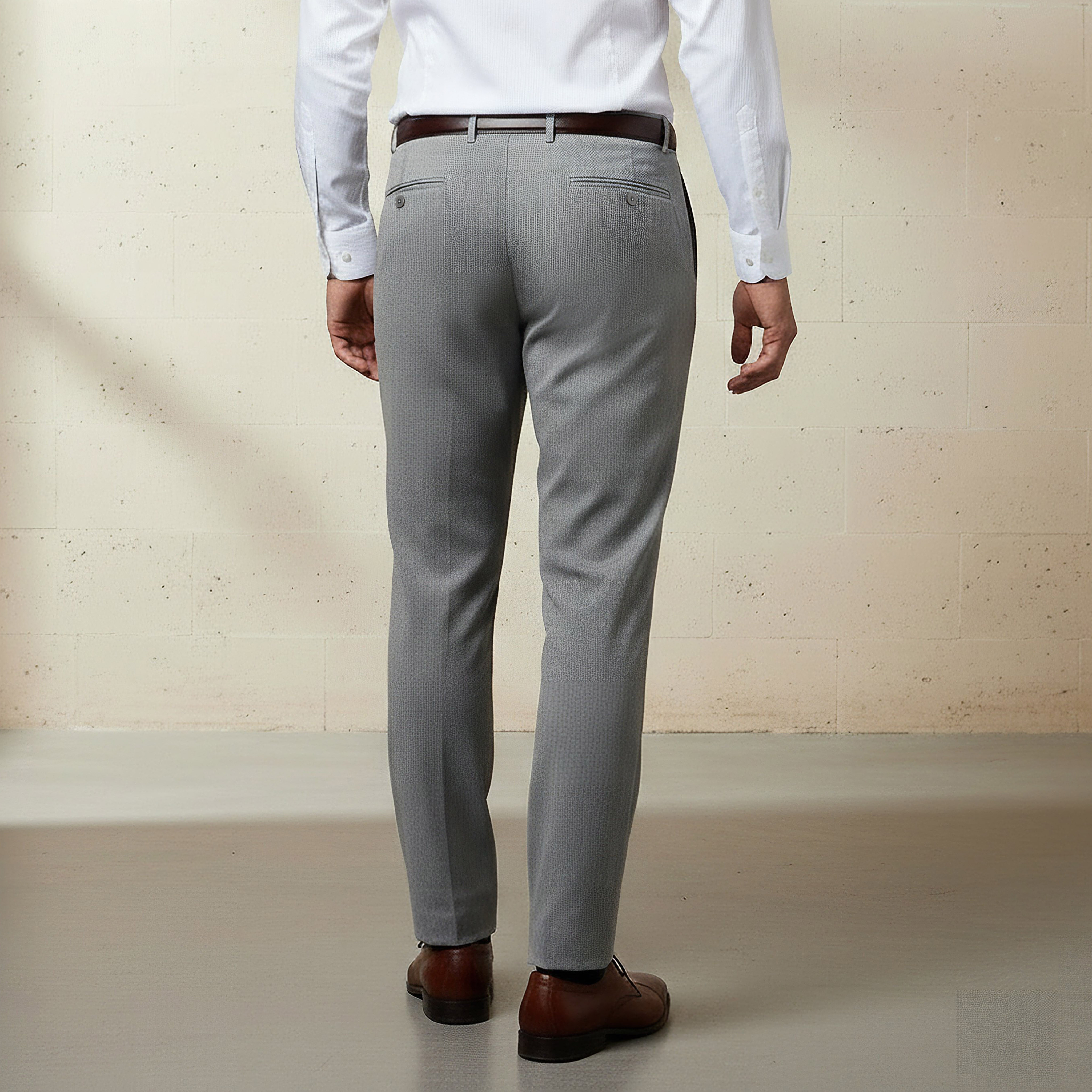 Slim Fit Belted Flexi Waist Trousers-men-clothing-bottoms-trousersandchinos-trousers-image-3