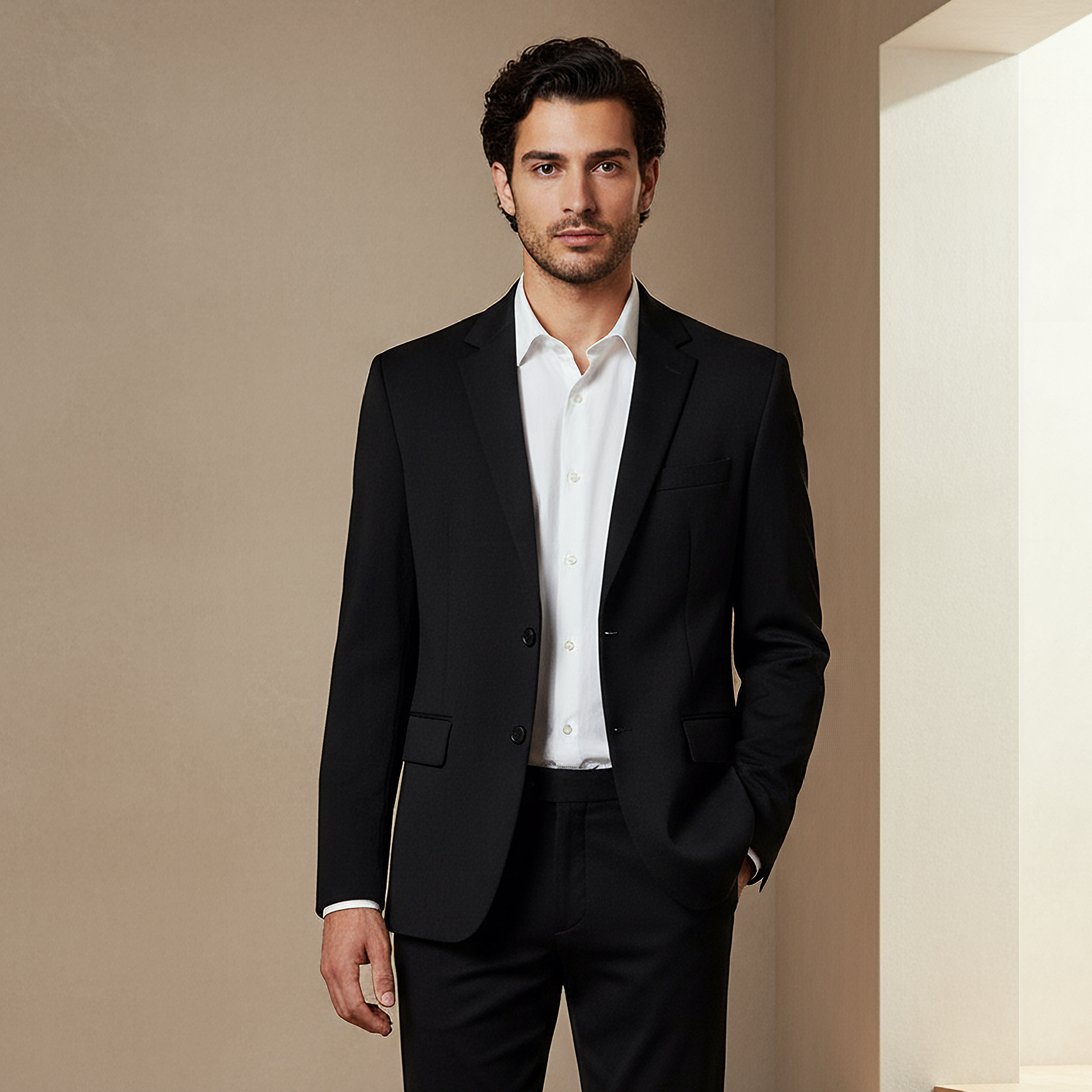 Men Slim Fit Notched Lapel Blazer-men-winterwear-jacketsandblazers-image-1