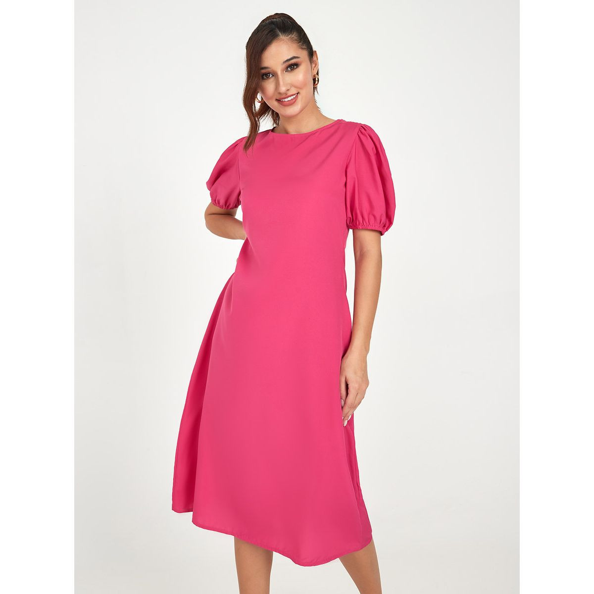فستان ميدي باكمام قصيرة-women-clothing-dresses-image-1
