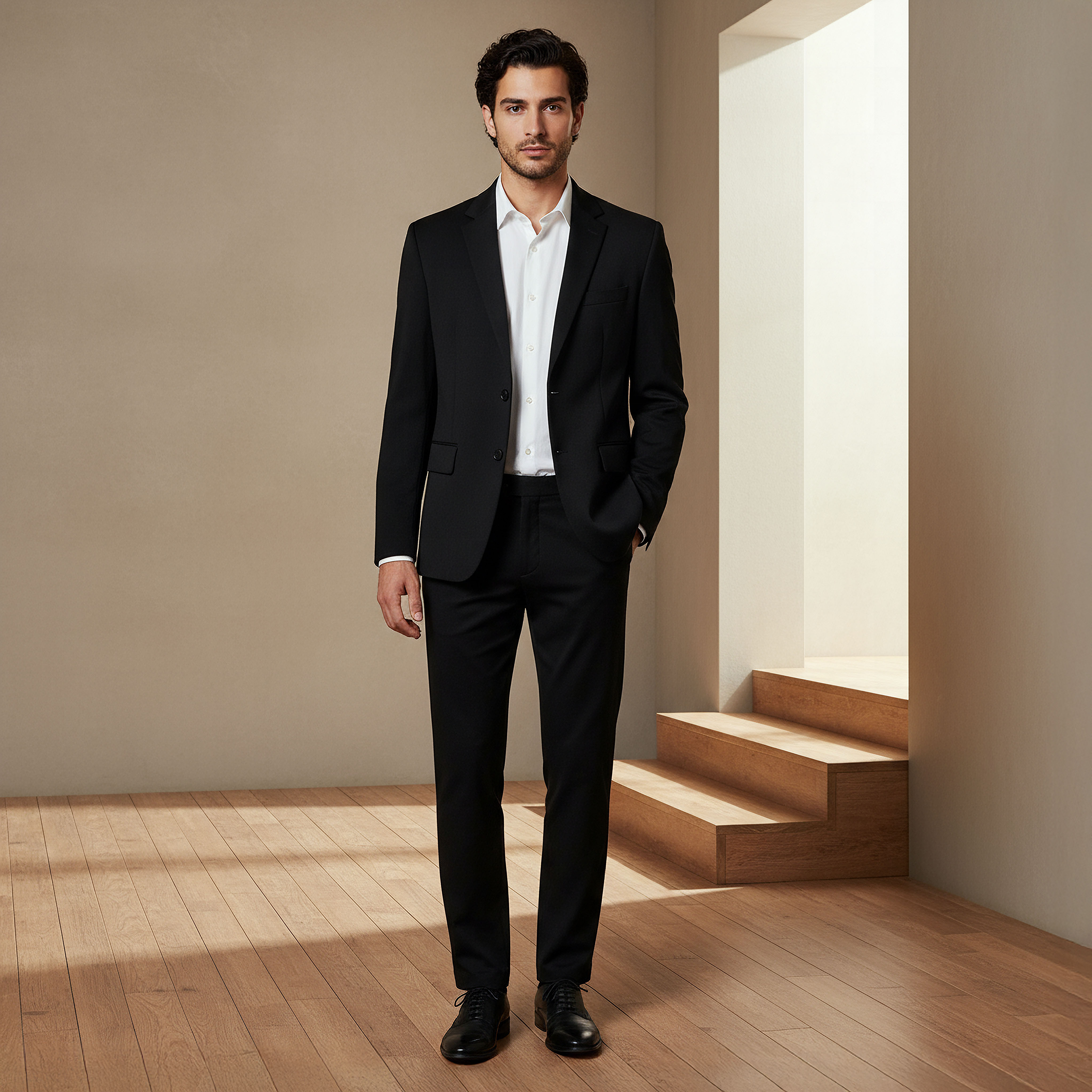 Slim Fit Flexi Waist Trousers-men-clothing-coordsets-image-2