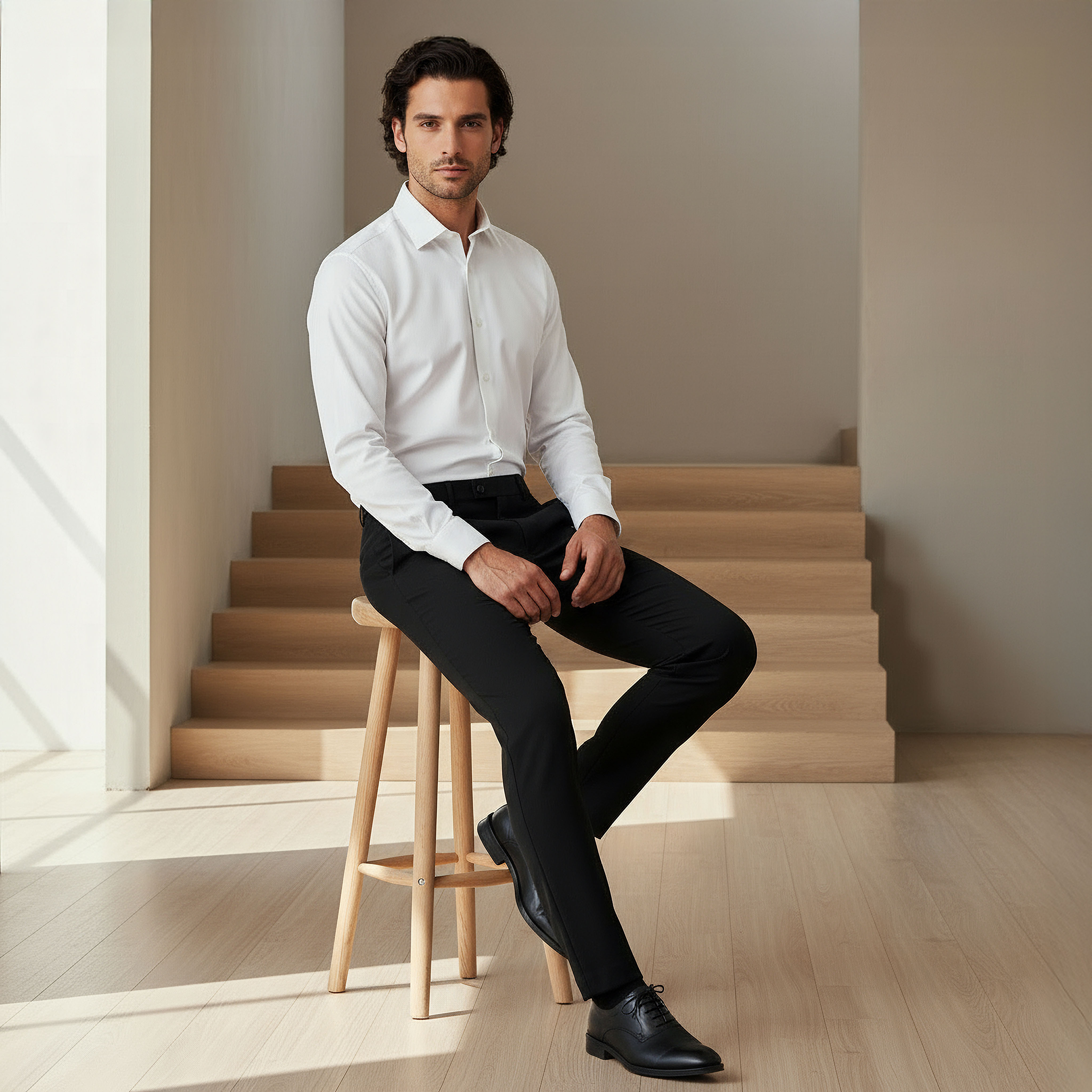 Slim Fit Flexi Waist Trousers-men-clothing-coordsets-image-5