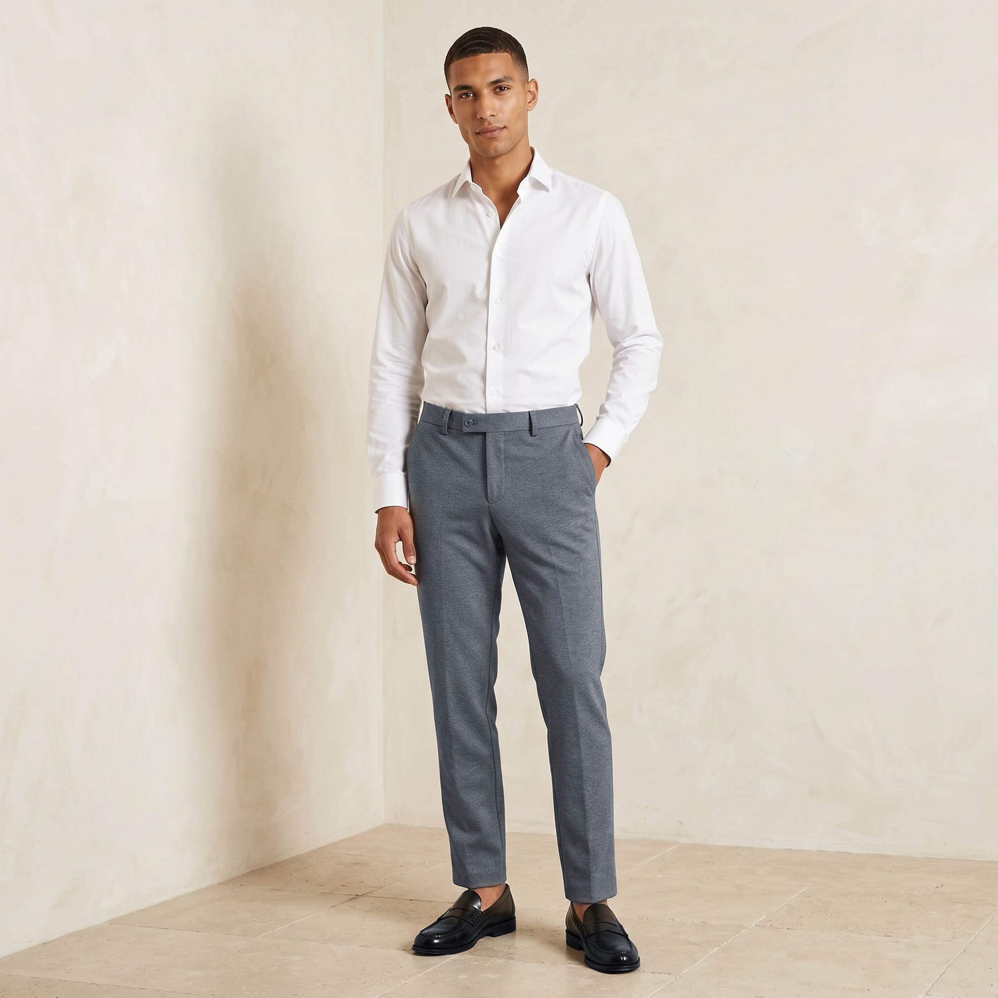 Slim Fit Flexi Waist Trousers-men-clothing-bottoms-trousersandchinos-trousers-image-3