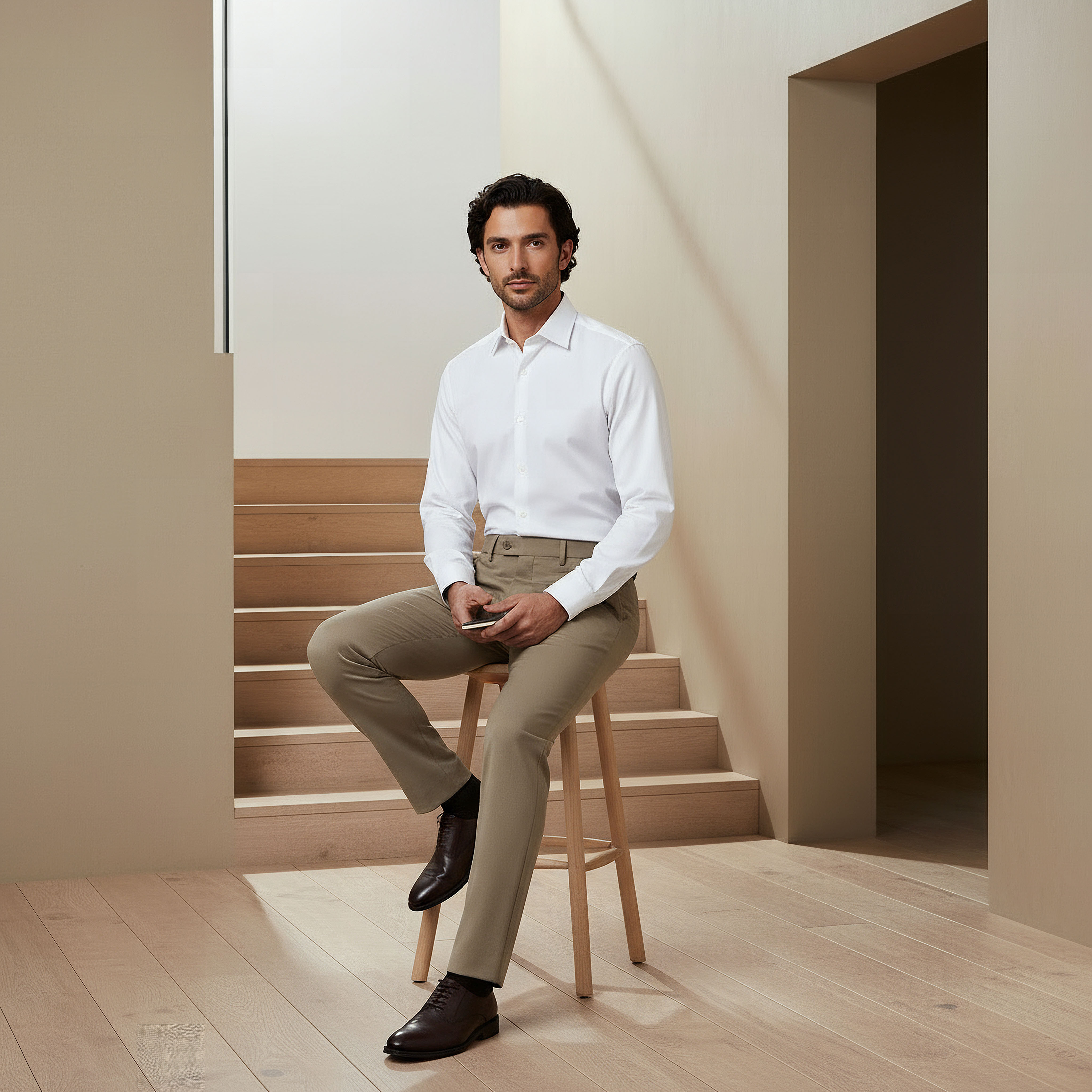 Slim Fit Flexi Waist Trousers-men-clothing-coordsets-image-5