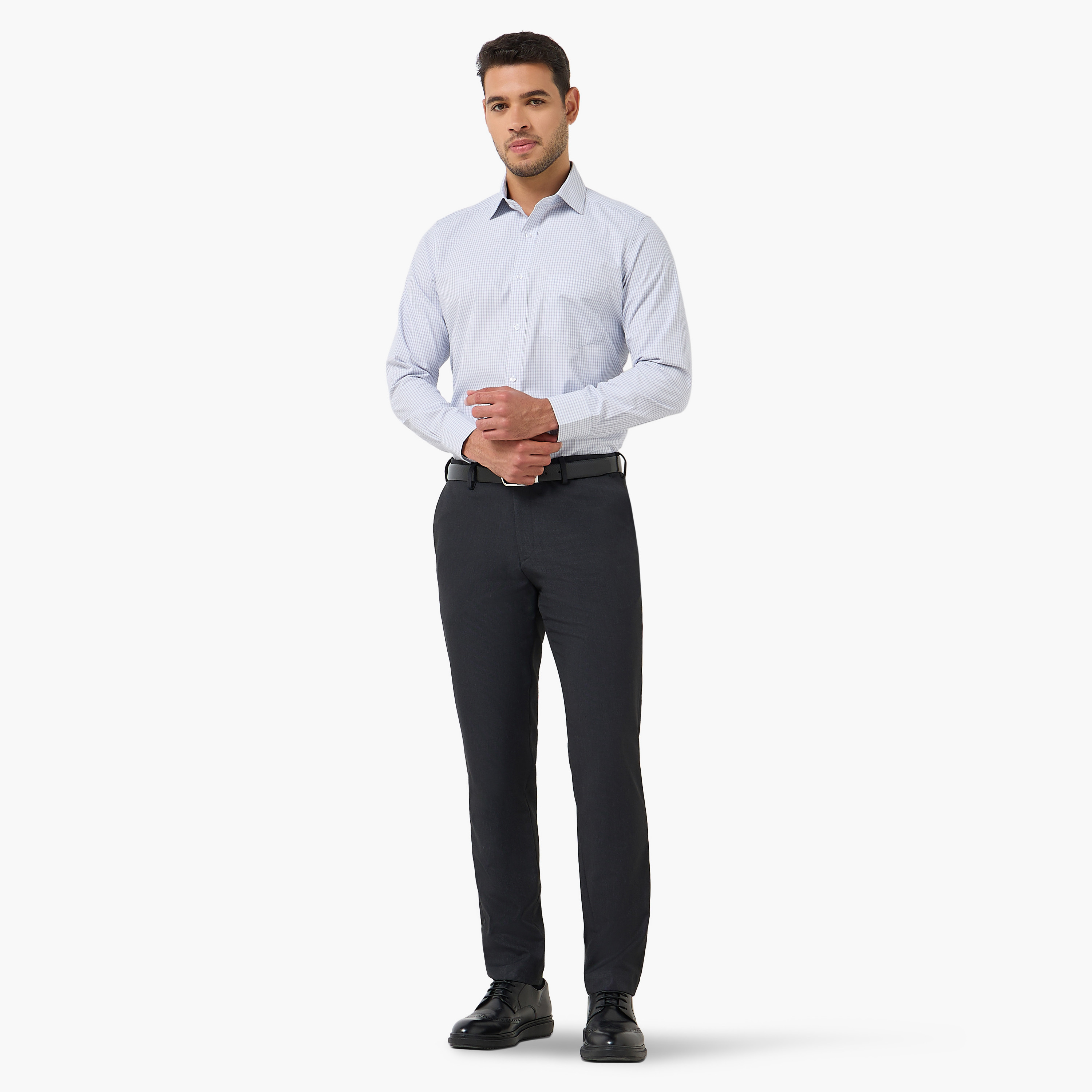 Men Regular Fit Collared Checked Long Sleeves Shirt-men-clothing-shirts-image-4