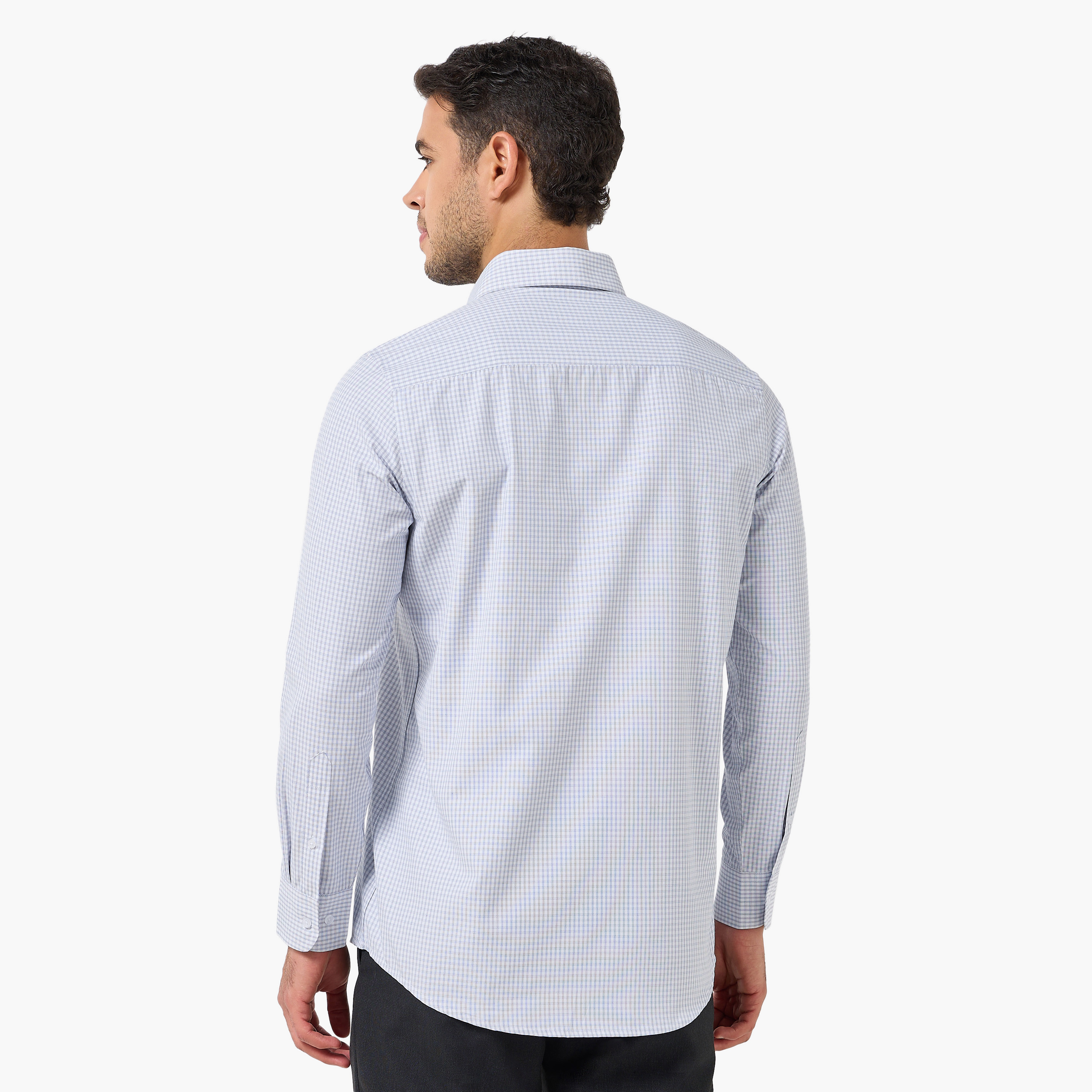Men Regular Fit Collared Checked Long Sleeves Shirt-men-clothing-shirts-image-5