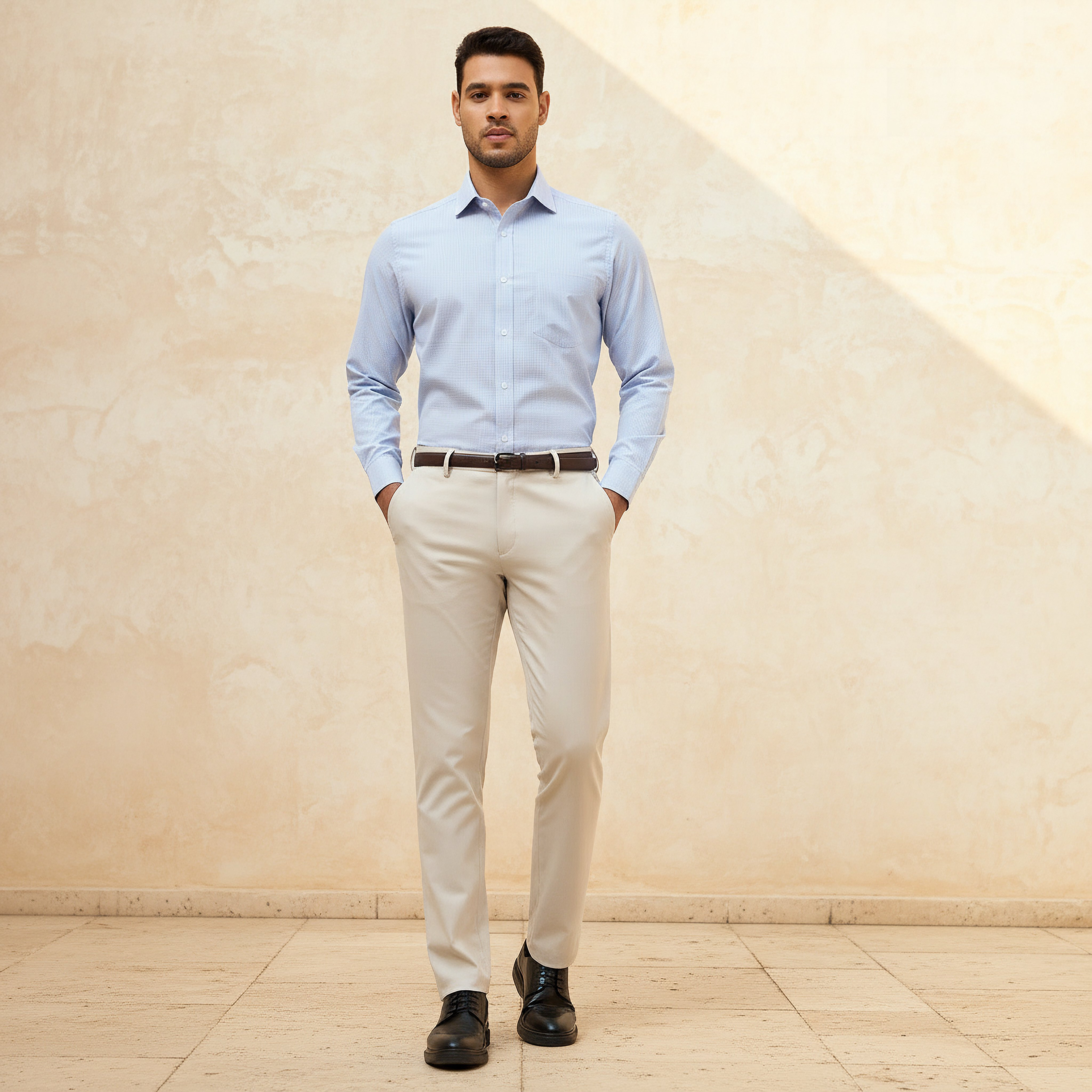 Men Regular Fit Collared Checked Long Sleeves Shirt-men-clothing-shirts-image-3