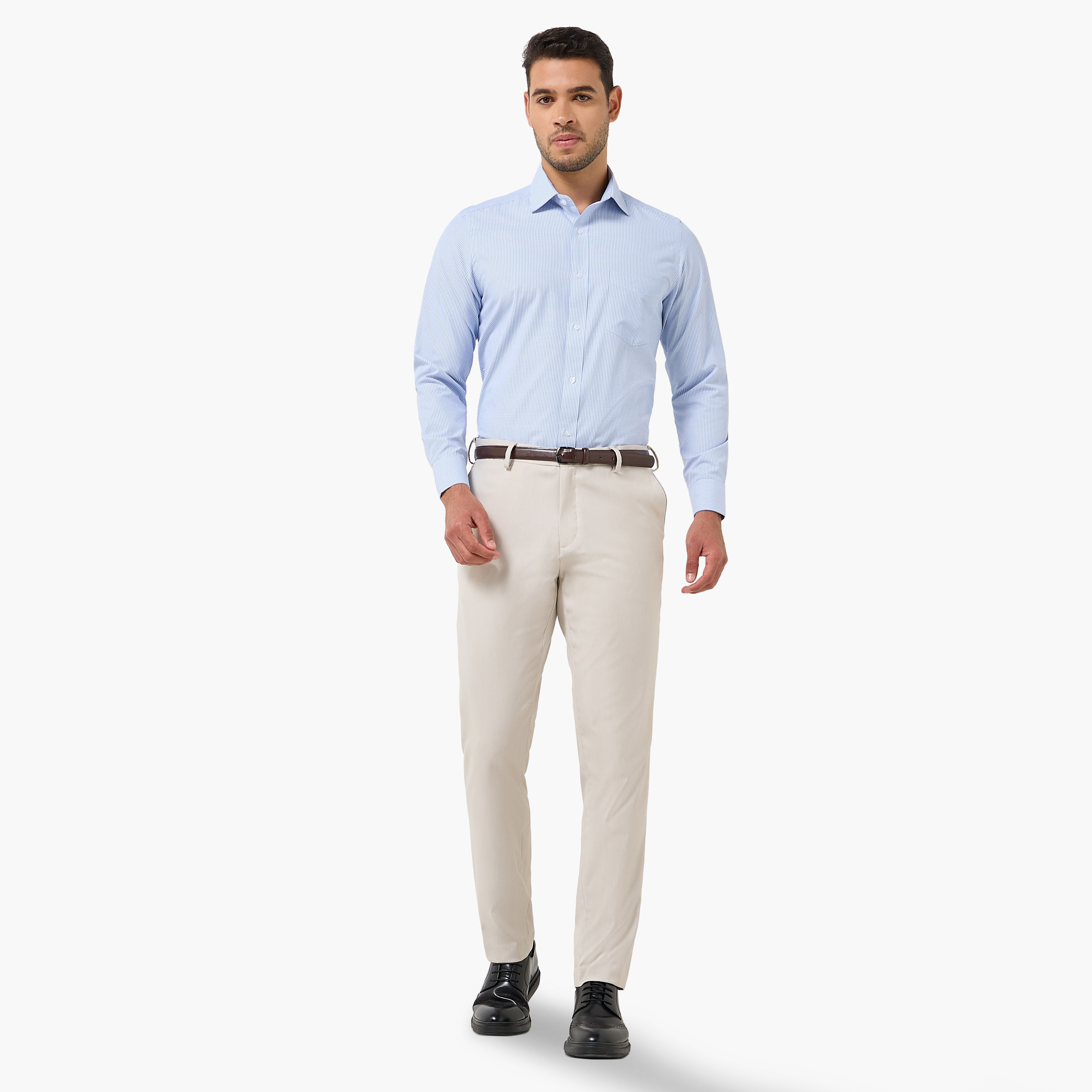 Men Regular Fit Collared Checked Long Sleeves Shirt-men-clothing-shirts-image-5