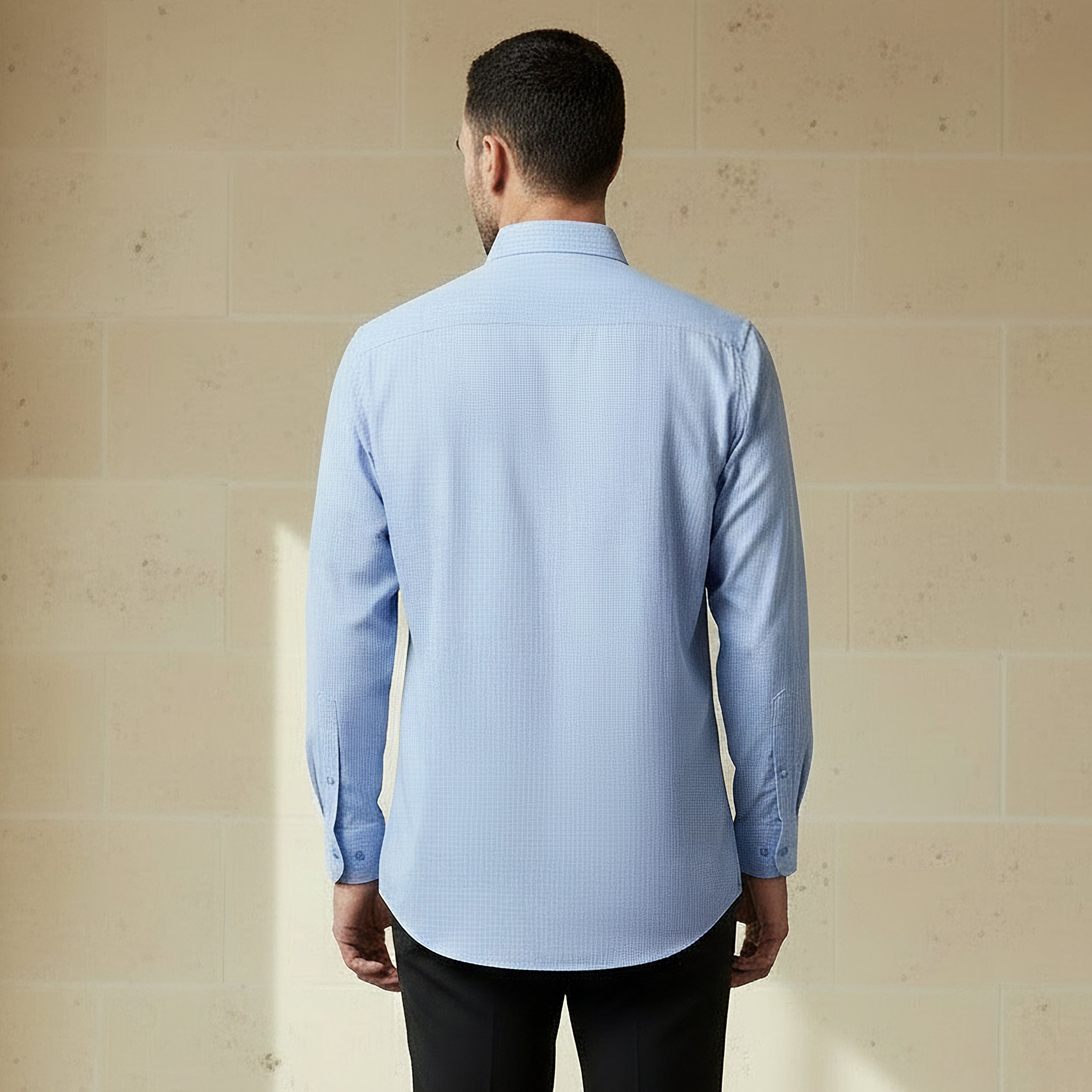 قميص كاروهات بياقة وقصة عادية وأكمام طويلة للرجال-men-clothing-shirts-image-3