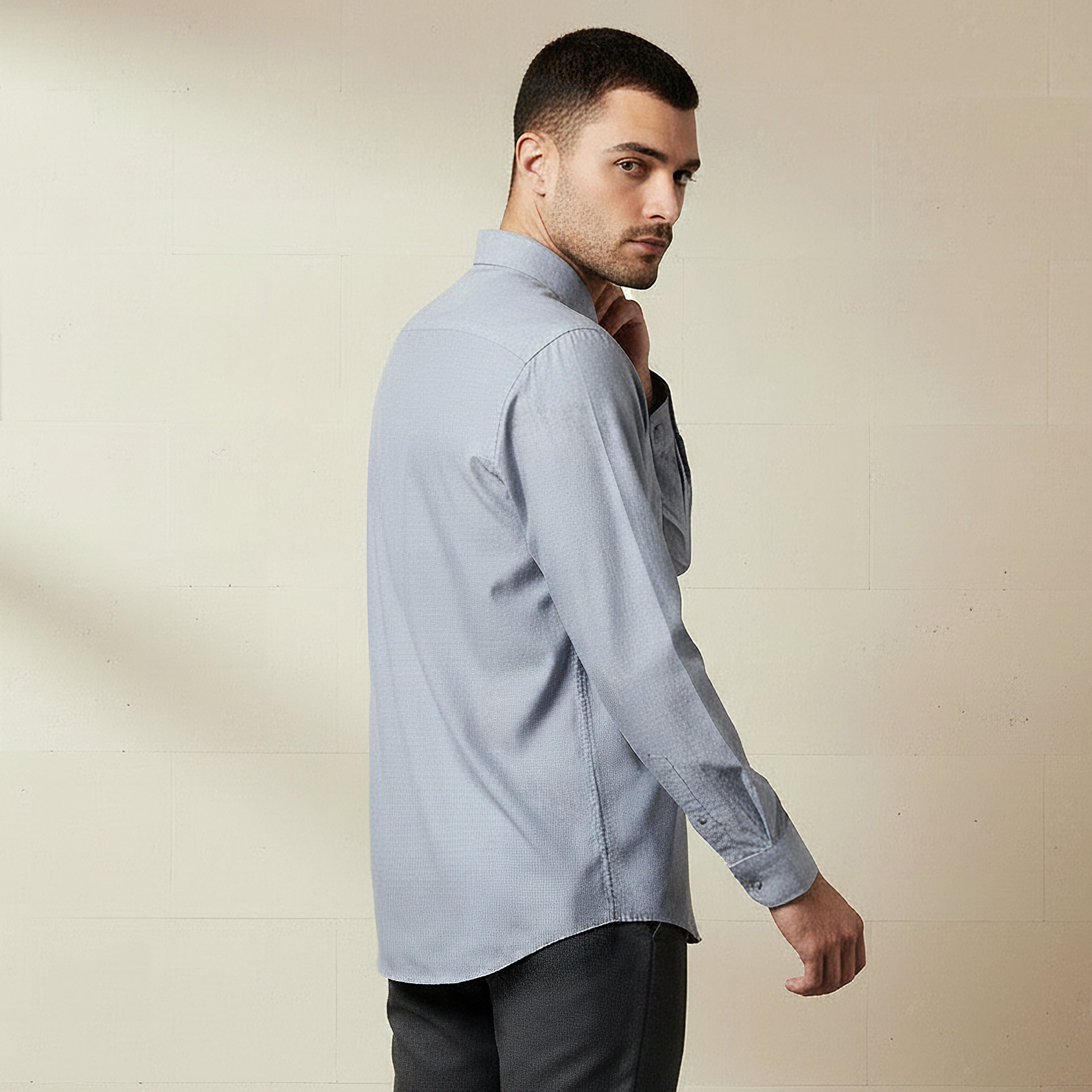 قميص بقصة عادية وياقة وأكمام طويلة للرجال-men-clothing-shirts-image-3