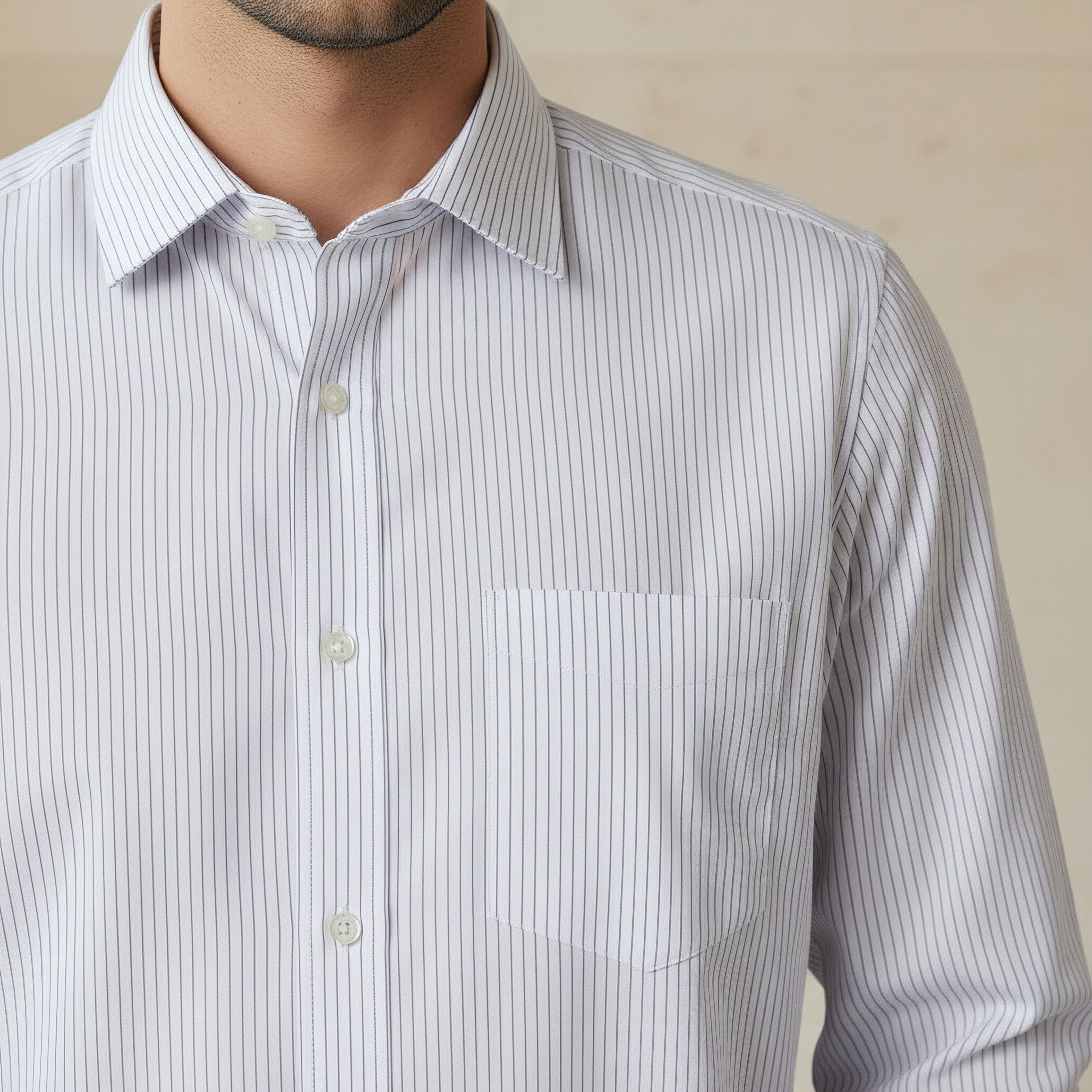 Men Collared Striped Long Sleeves Shirt-men-clothing-shirts-image-2