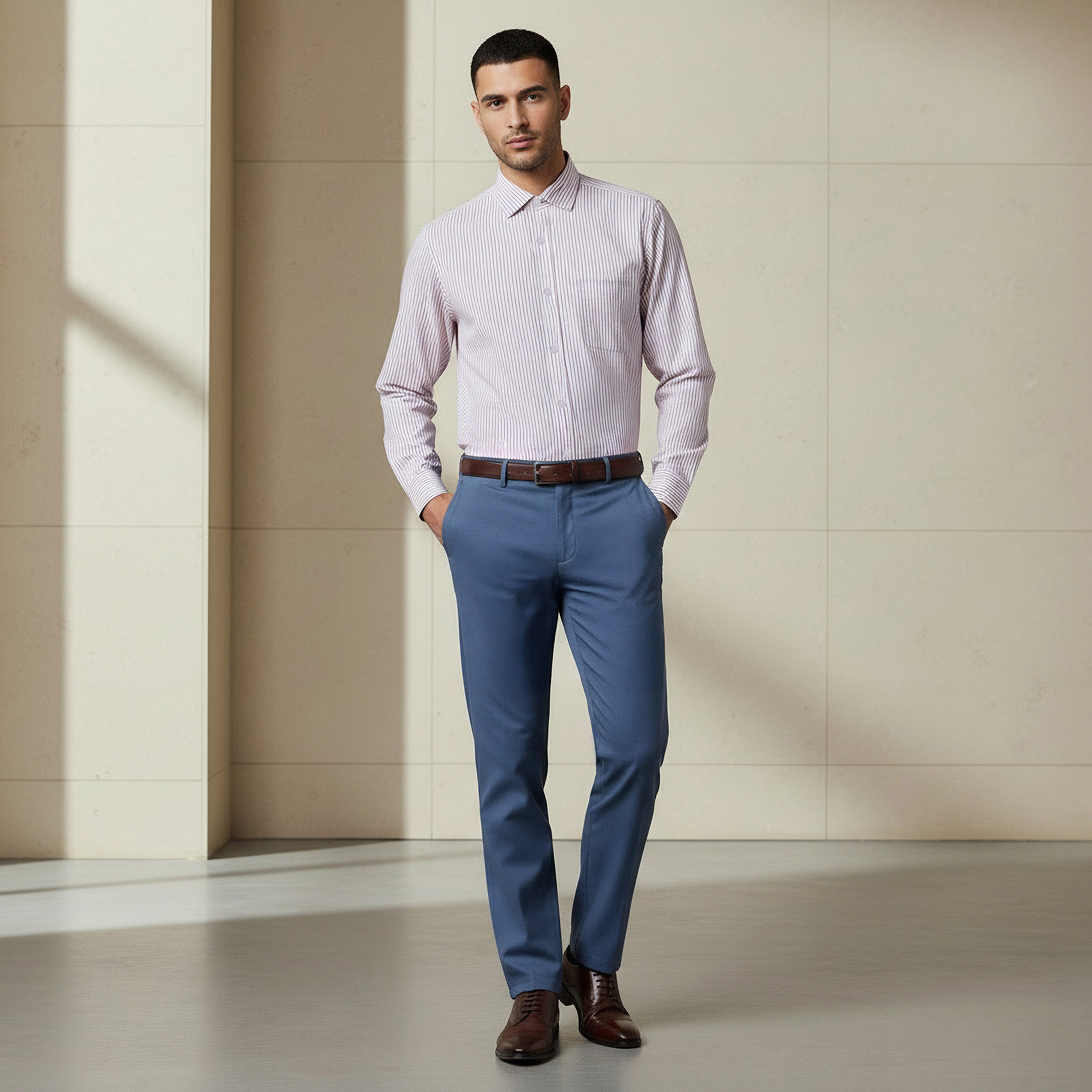 Men Collared Striped Long Sleeves Shirt-men-clothing-shirts-image-3