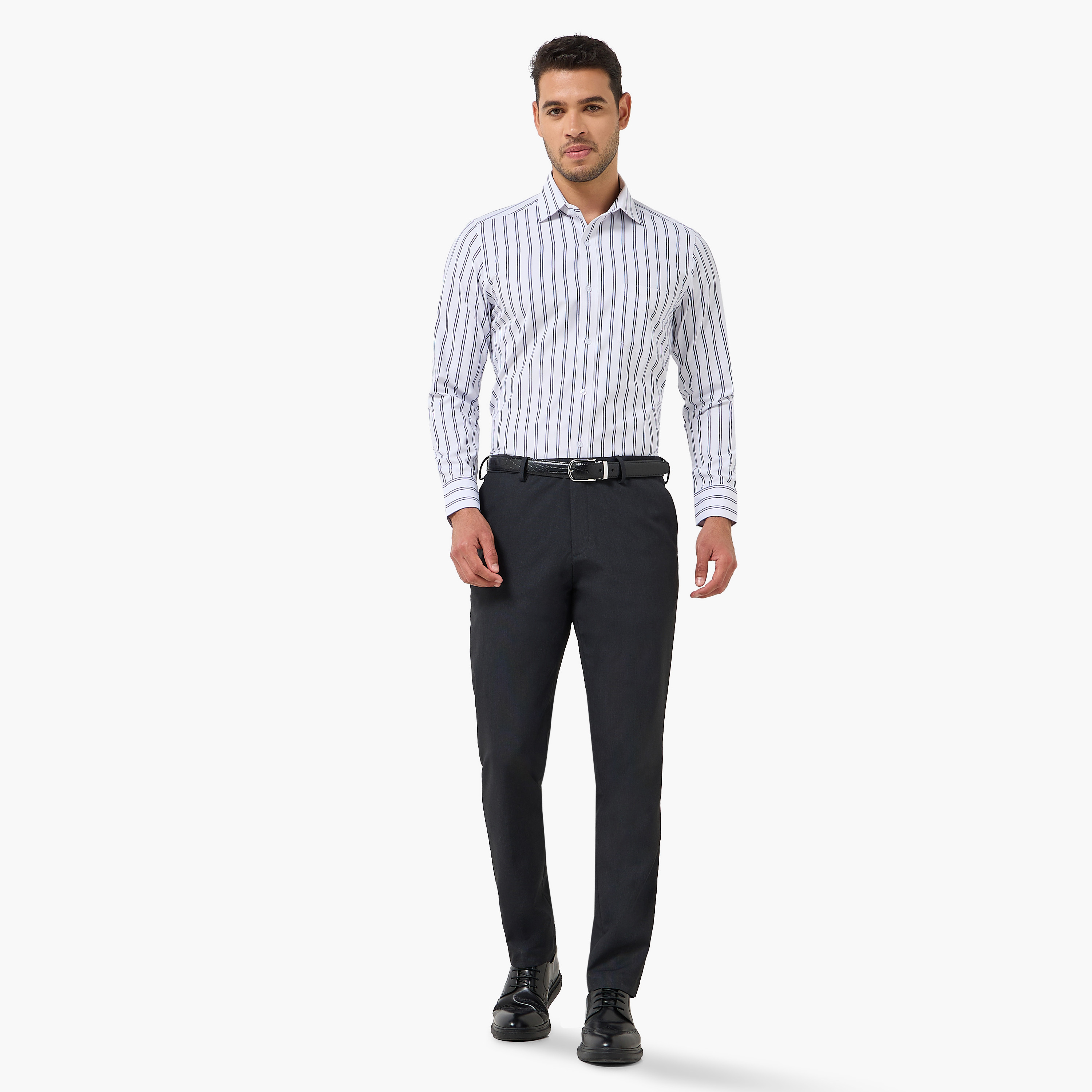 Men Collared Striped Long Sleeves Shirt-men-clothing-shirts-image-4