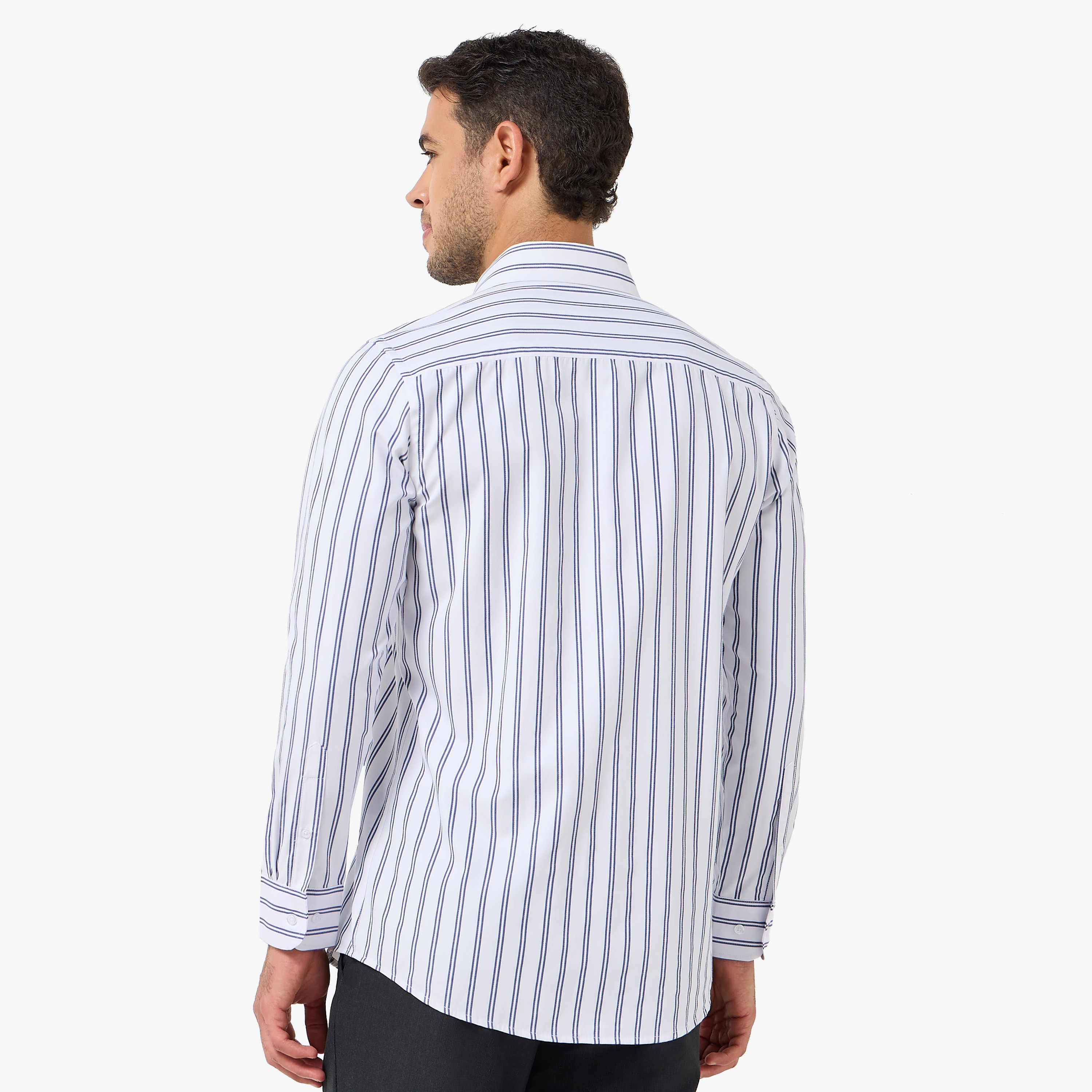 Men Collared Striped Long Sleeves Shirt-men-clothing-shirts-image-5