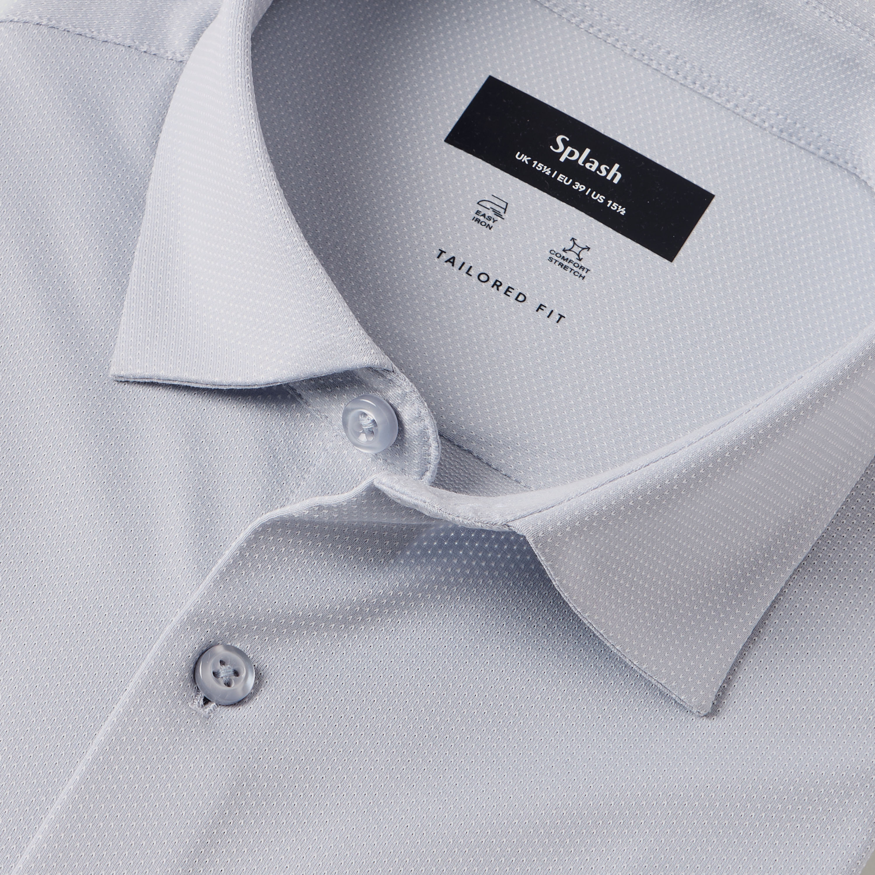 قميص بقصة عادية وياقة وملمس بارز وأكمام طويلة للرجال-men-clothing-shirts-image-2