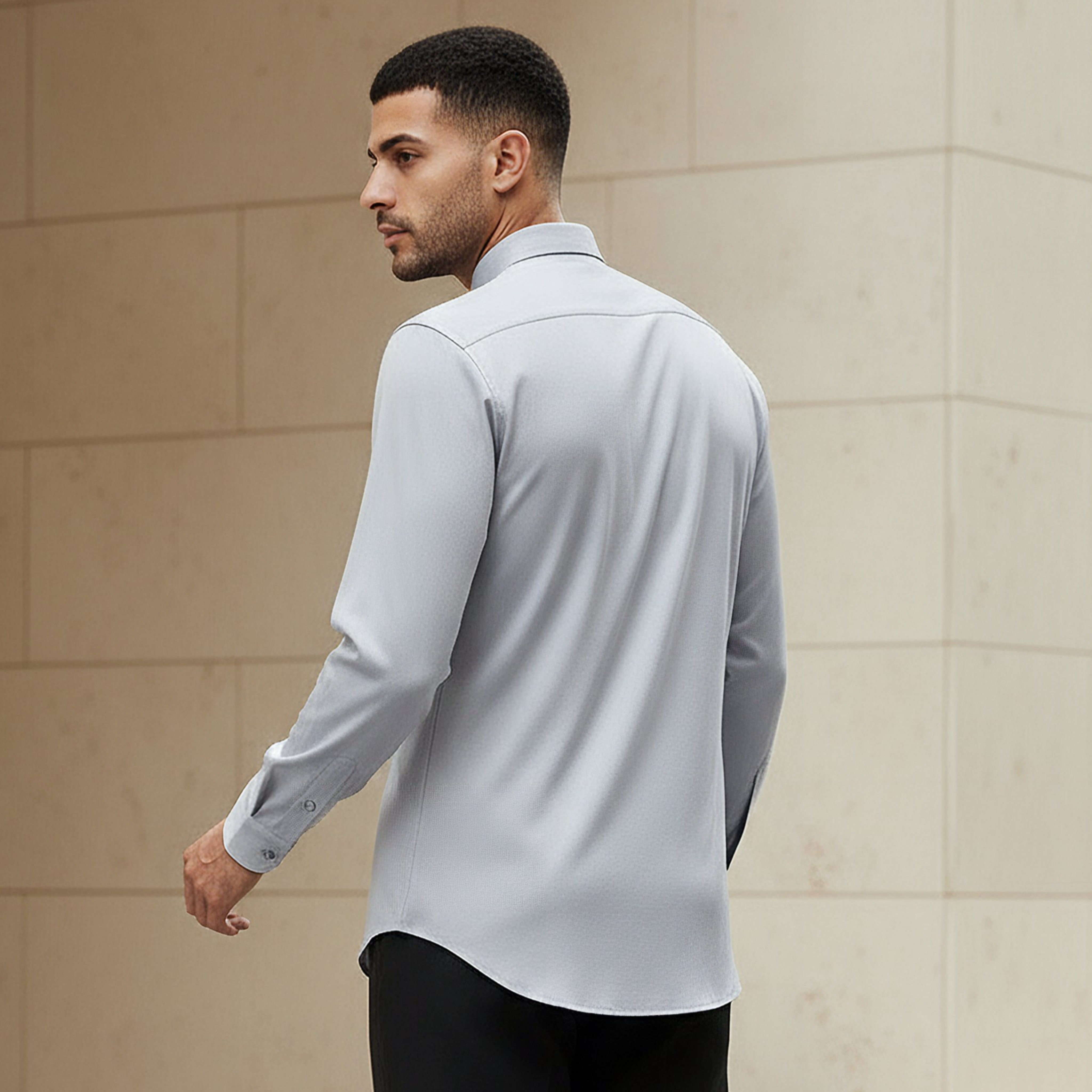 قميص بقصة عادية وياقة وملمس بارز وأكمام طويلة للرجال-men-clothing-shirts-image-3