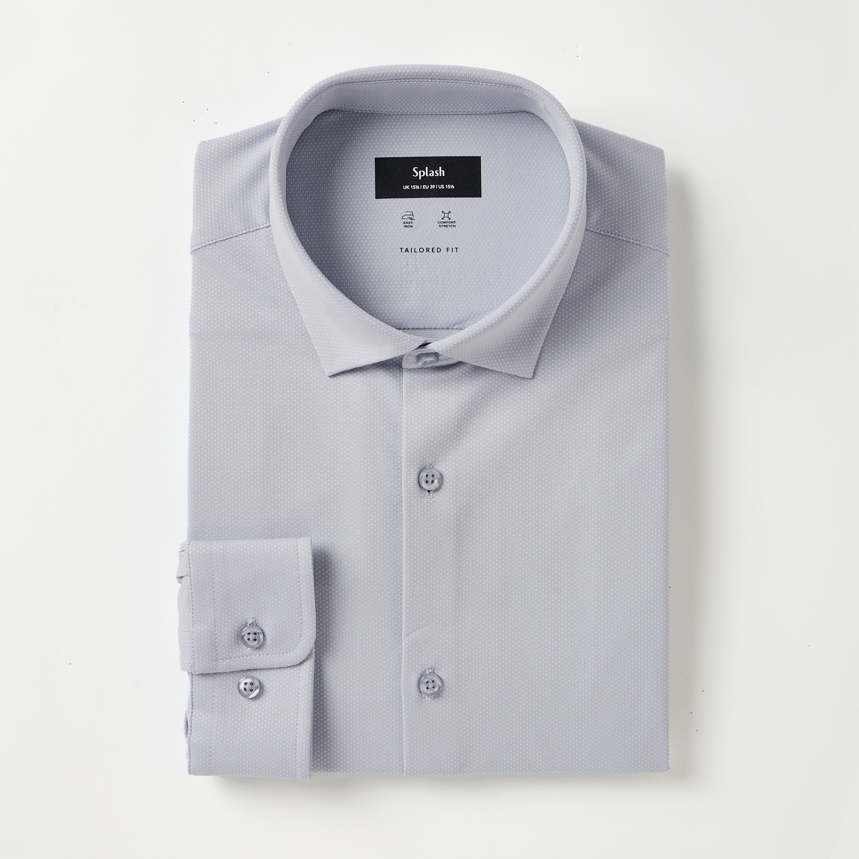 قميص بقصة عادية وياقة وملمس بارز وأكمام طويلة للرجال-men-clothing-shirts-image-6